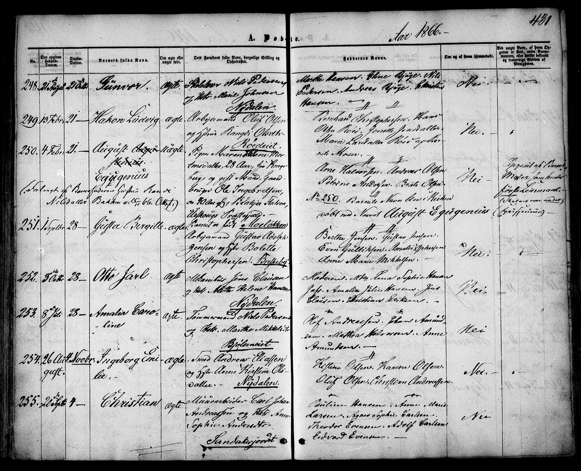 Vestre Aker prestekontor Kirkebøker, AV/SAO-A-10025/F/Fa/L0003: Parish register (official) no. 3, 1857-1868, p. 431