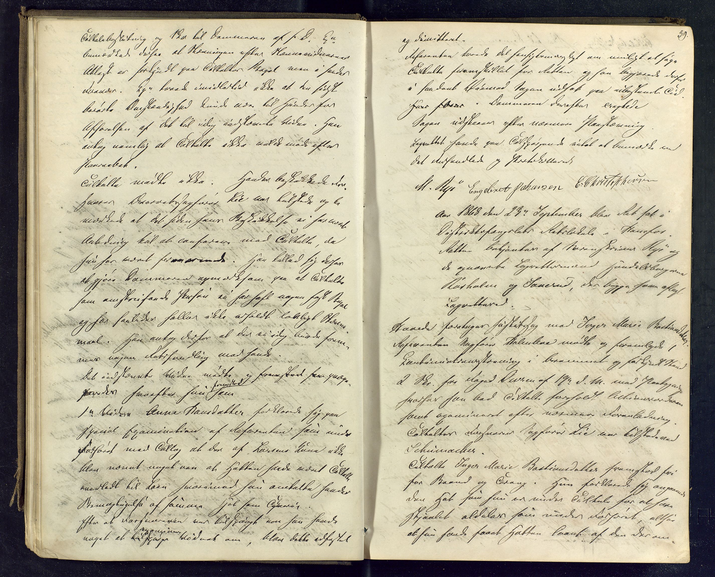 Ringerike sorenskriveri, AV/SAKO-A-105/F/Fc/Fcb/L0003: Ekstrarettsprotokoll, 1868-1878, p. 38-39