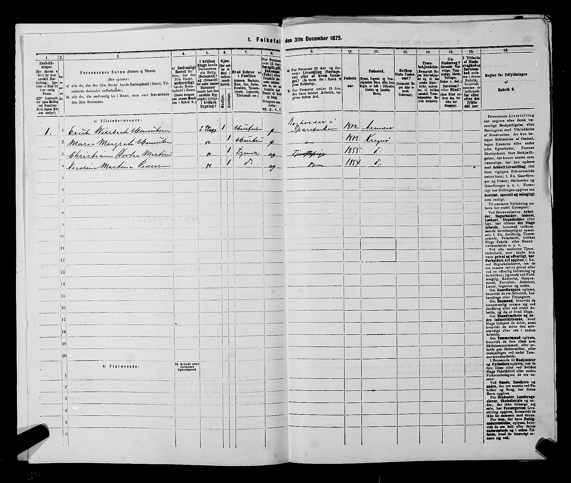 SAKO, 1875 census for 0801P Kragerø, 1875, p. 211