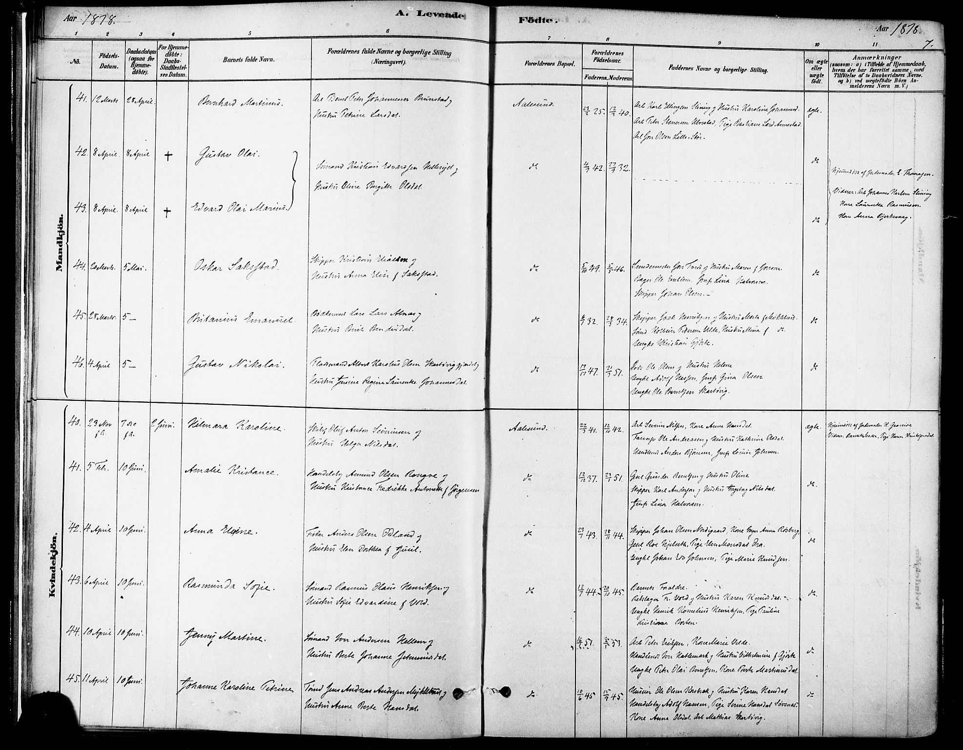 Ministerialprotokoller, klokkerbøker og fødselsregistre - Møre og Romsdal, AV/SAT-A-1454/529/L0454: Parish register (official) no. 529A04, 1878-1885, p. 7