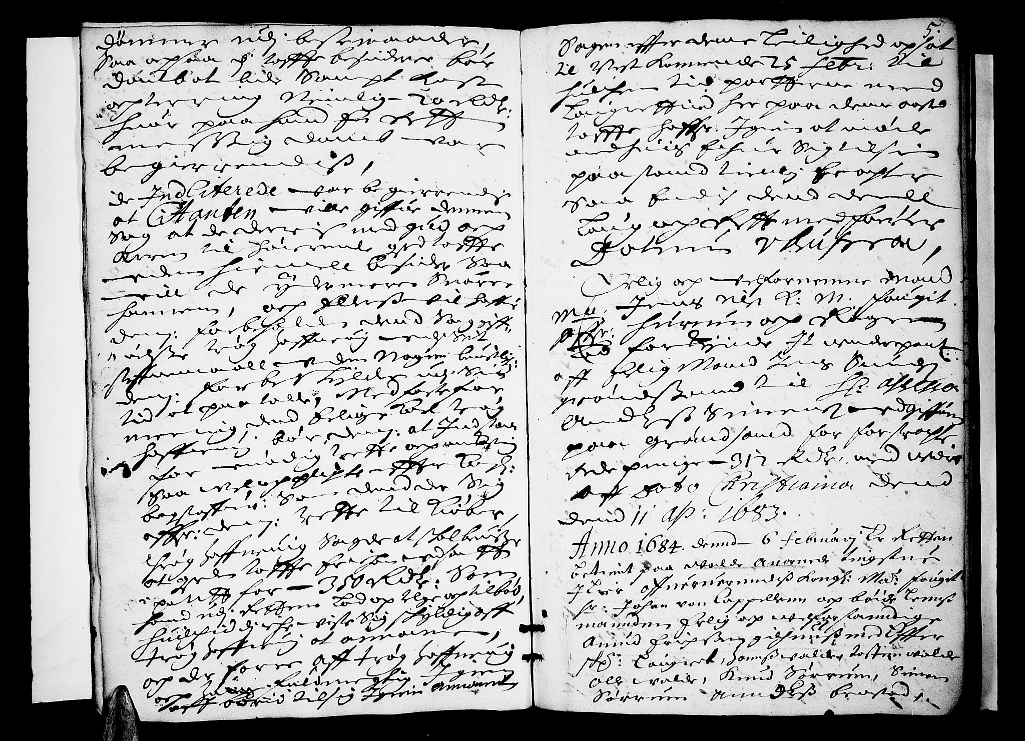 Lier, Røyken og Hurum sorenskriveri, SAKO/A-89/F/Fa/L0025: Tingbok, 1684, p. 5