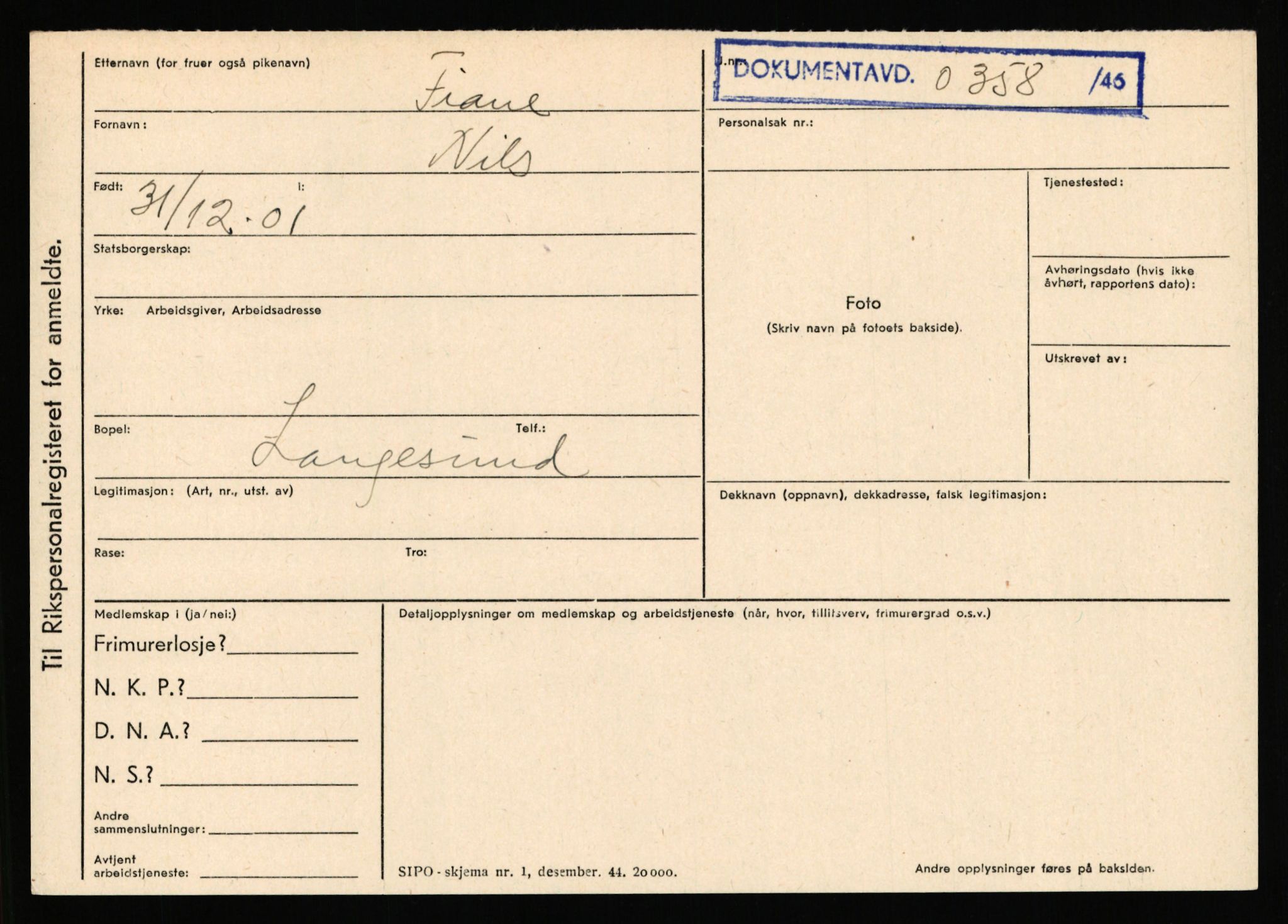 Statspolitiet - Hovedkontoret / Osloavdelingen, AV/RA-S-1329/C/Ca/L0004: Eid - funn av gjenstander	, 1943-1945, p. 2909