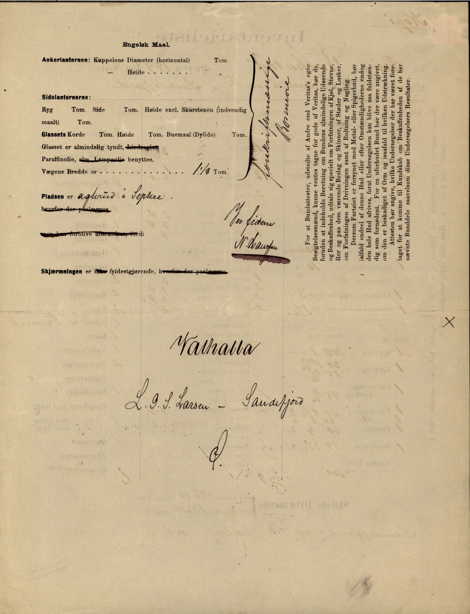 Pa 63 - Østlandske skibsassuranceforening, VEMU/A-1079/G/Ga/L0019/0003: Havaridokumenter / Empress, Eigil, Dato, Jarlen, Valhalla, Ternen, 1885-1886, p. 56