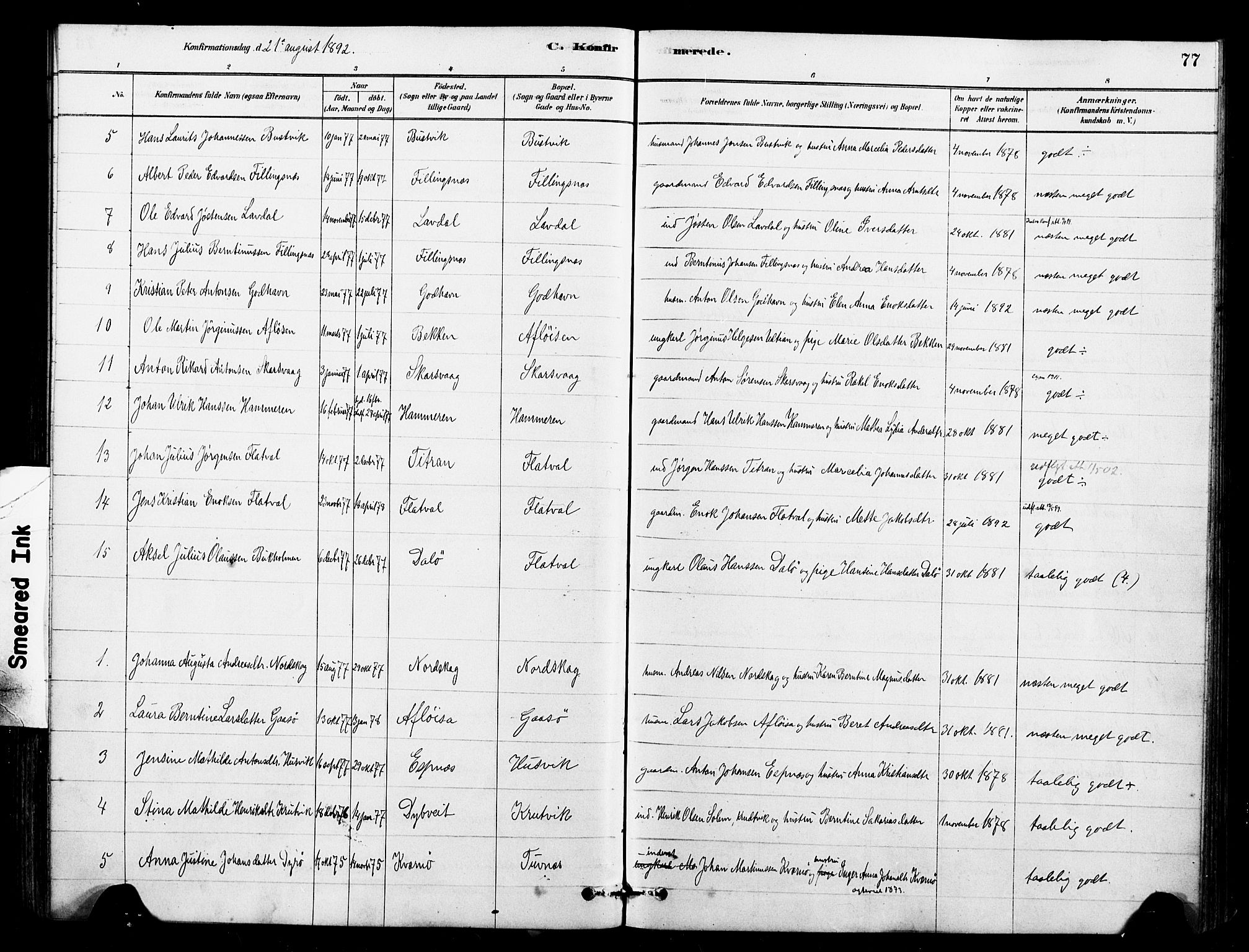 Ministerialprotokoller, klokkerbøker og fødselsregistre - Sør-Trøndelag, SAT/A-1456/641/L0595: Parish register (official) no. 641A01, 1882-1897, p. 77