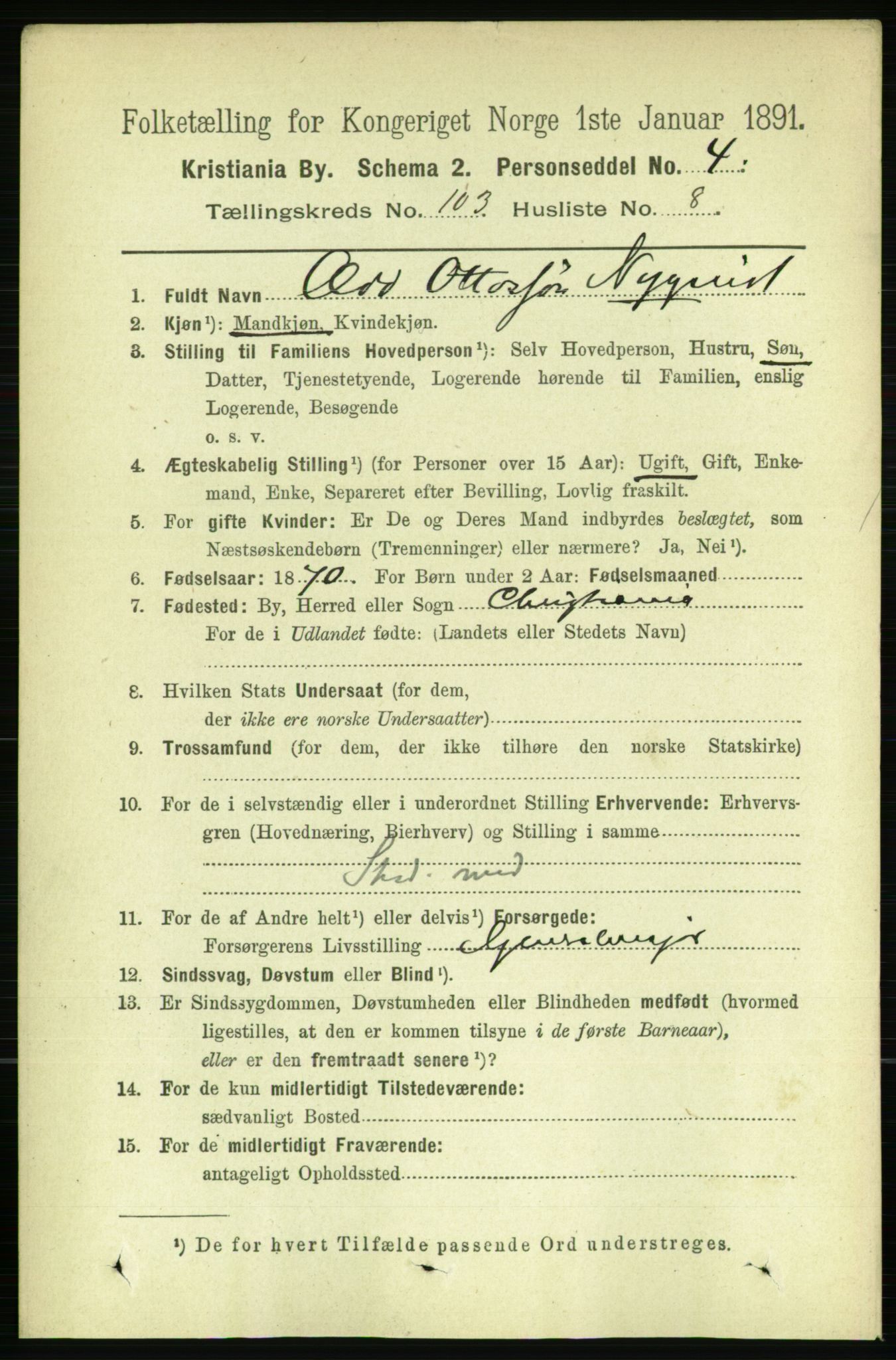 RA, 1891 census for 0301 Kristiania, 1891, p. 51518