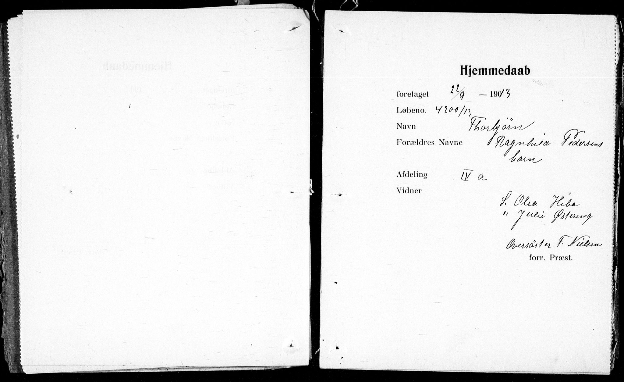 Ullevål sykehus prestekontor Kirkebøker, AV/SAO-A-10542a/K/Ka/L0002: Baptism register no. 2, 1907-1924