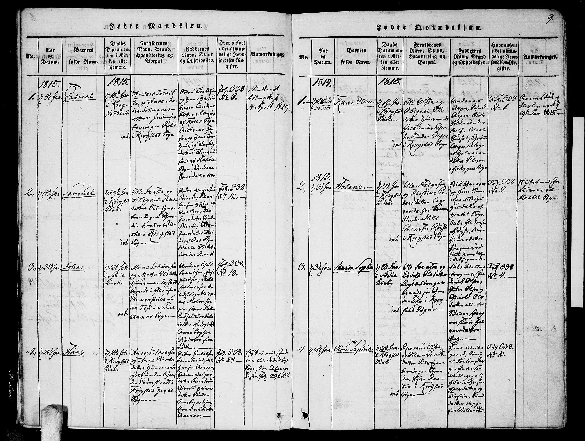 Kråkstad prestekontor Kirkebøker, SAO/A-10125a/F/Fa/L0003: Parish register (official) no. I 3, 1813-1824, p. 9