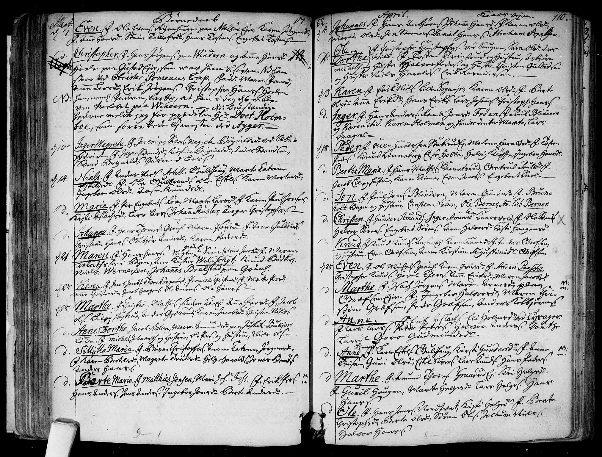 Aker prestekontor kirkebøker, SAO/A-10861/F/L0008: Parish register (official) no. 8, 1749-1765, p. 110