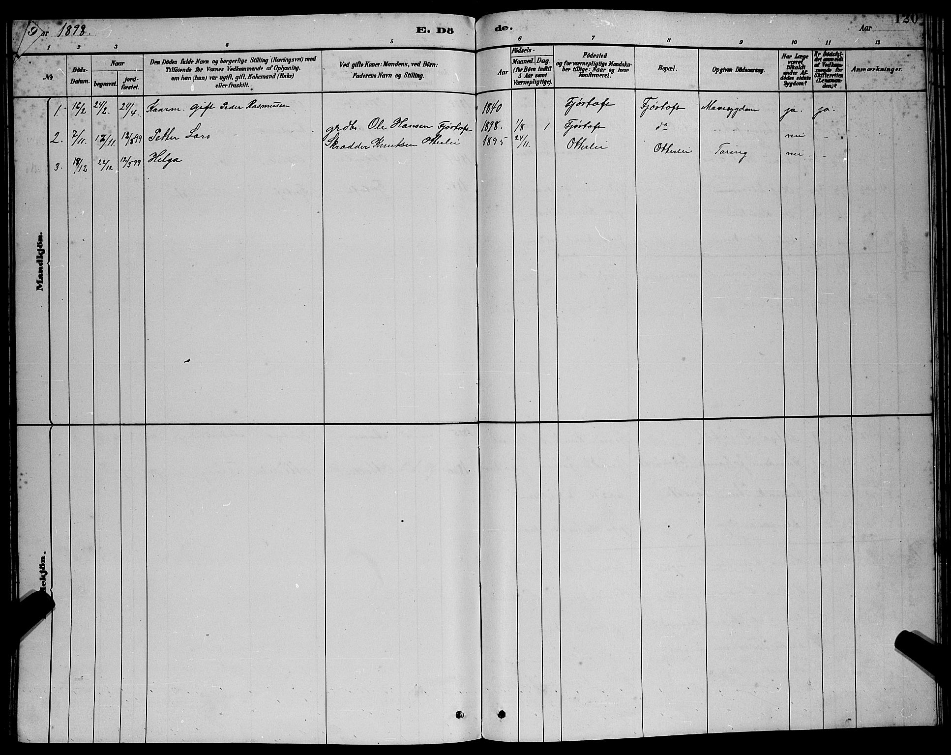 Ministerialprotokoller, klokkerbøker og fødselsregistre - Møre og Romsdal, SAT/A-1454/538/L0523: Parish register (copy) no. 538C01, 1881-1900, p. 120