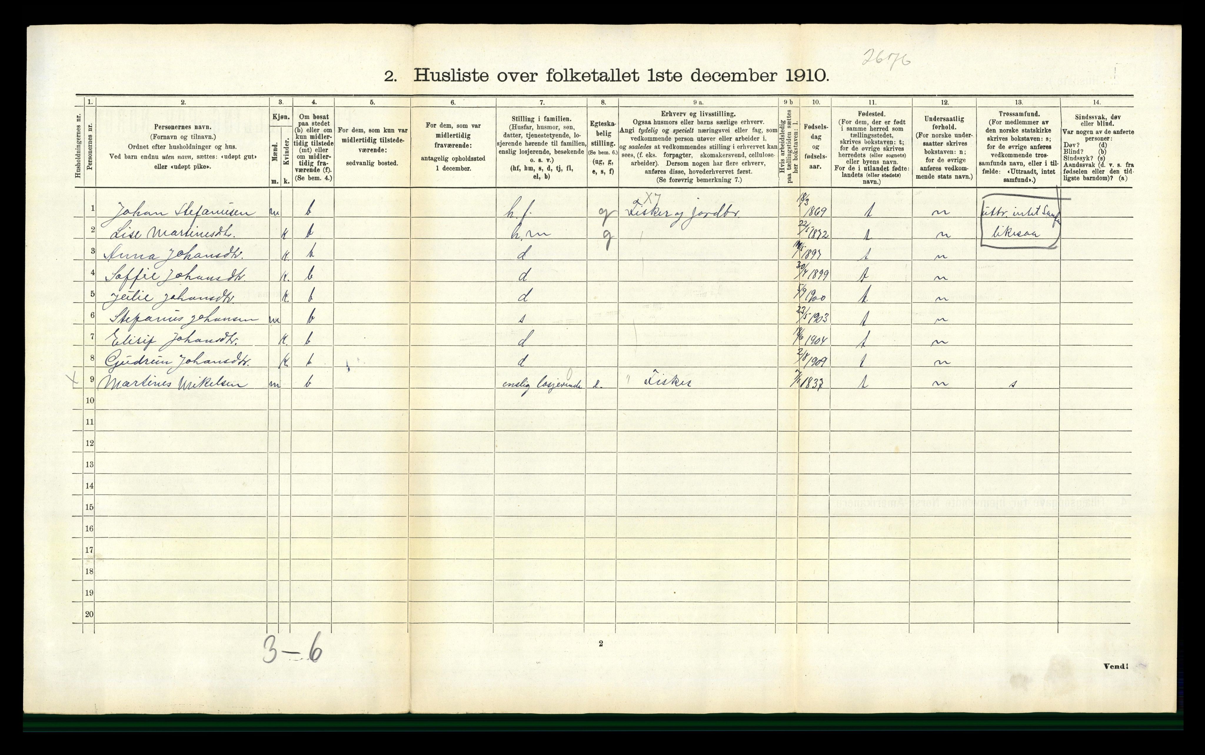 RA, 1910 census for Brønnøy, 1910, p. 170