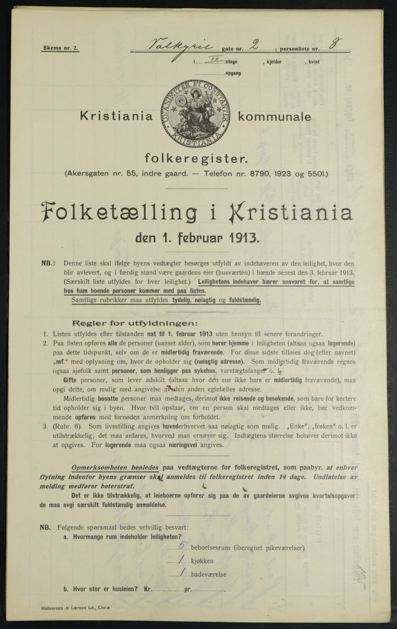 OBA, Municipal Census 1913 for Kristiania, 1913, p. 121530