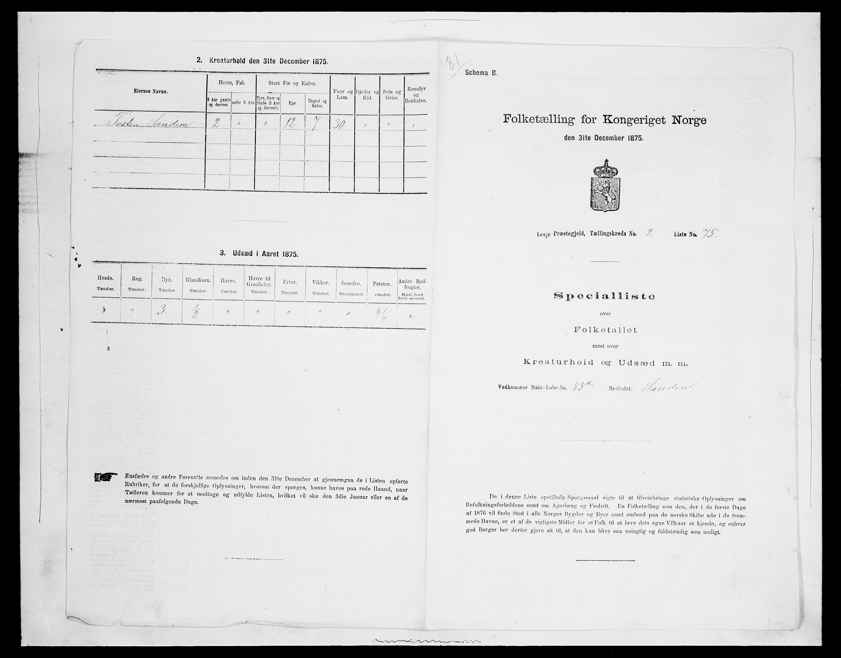 SAH, 1875 census for 0512P Lesja, 1875, p. 366