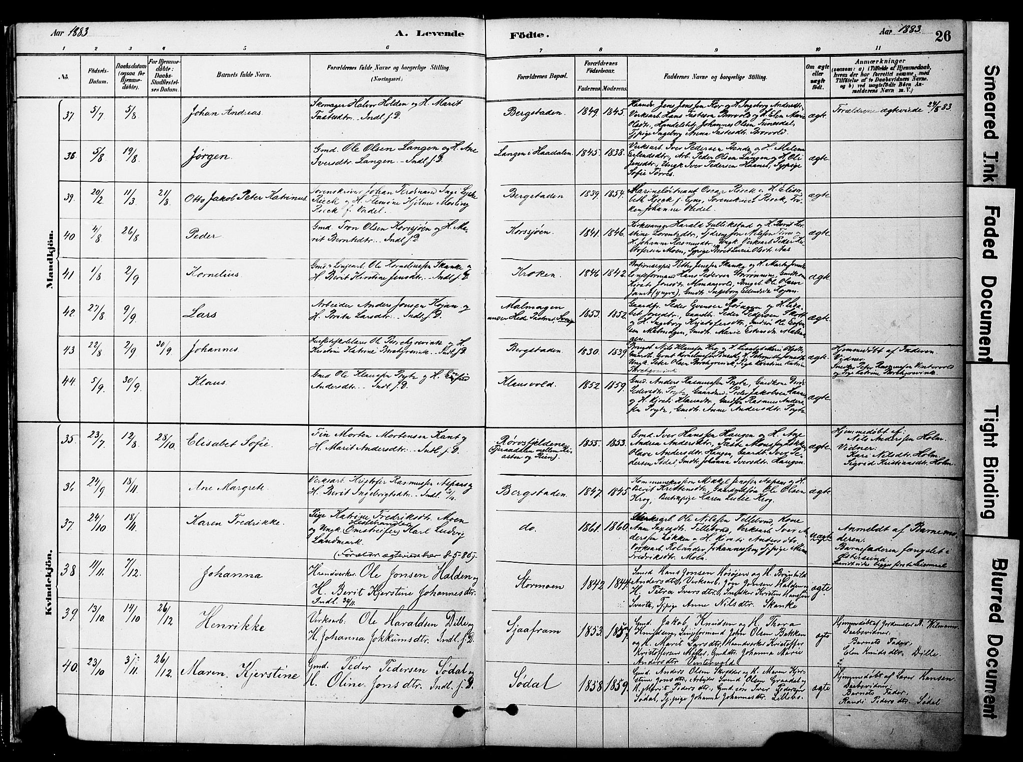 Ministerialprotokoller, klokkerbøker og fødselsregistre - Sør-Trøndelag, SAT/A-1456/681/L0933: Parish register (official) no. 681A11, 1879-1890, p. 26