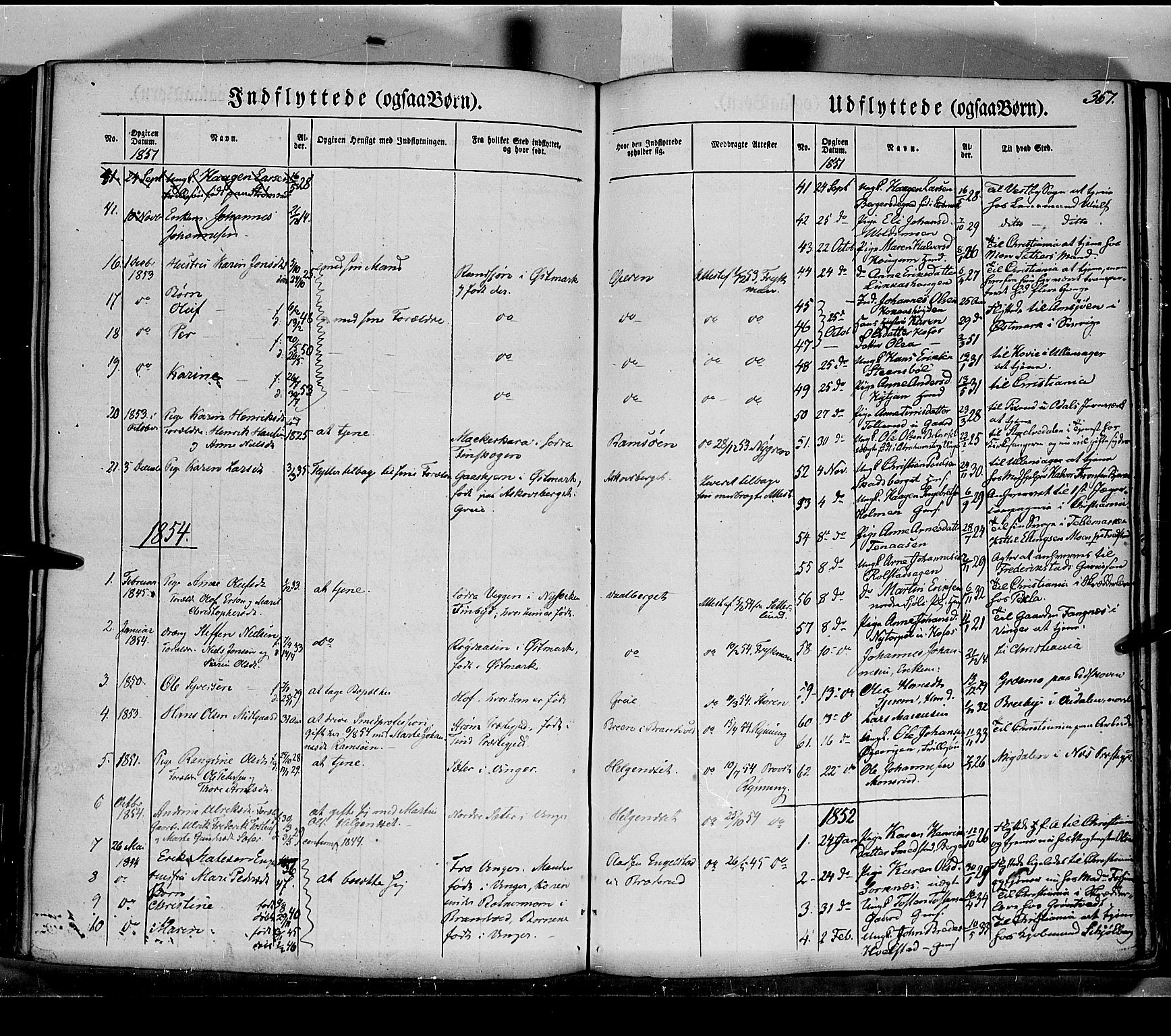 Grue prestekontor, SAH/PREST-036/H/Ha/Haa/L0008: Parish register (official) no. 8, 1847-1858, p. 367