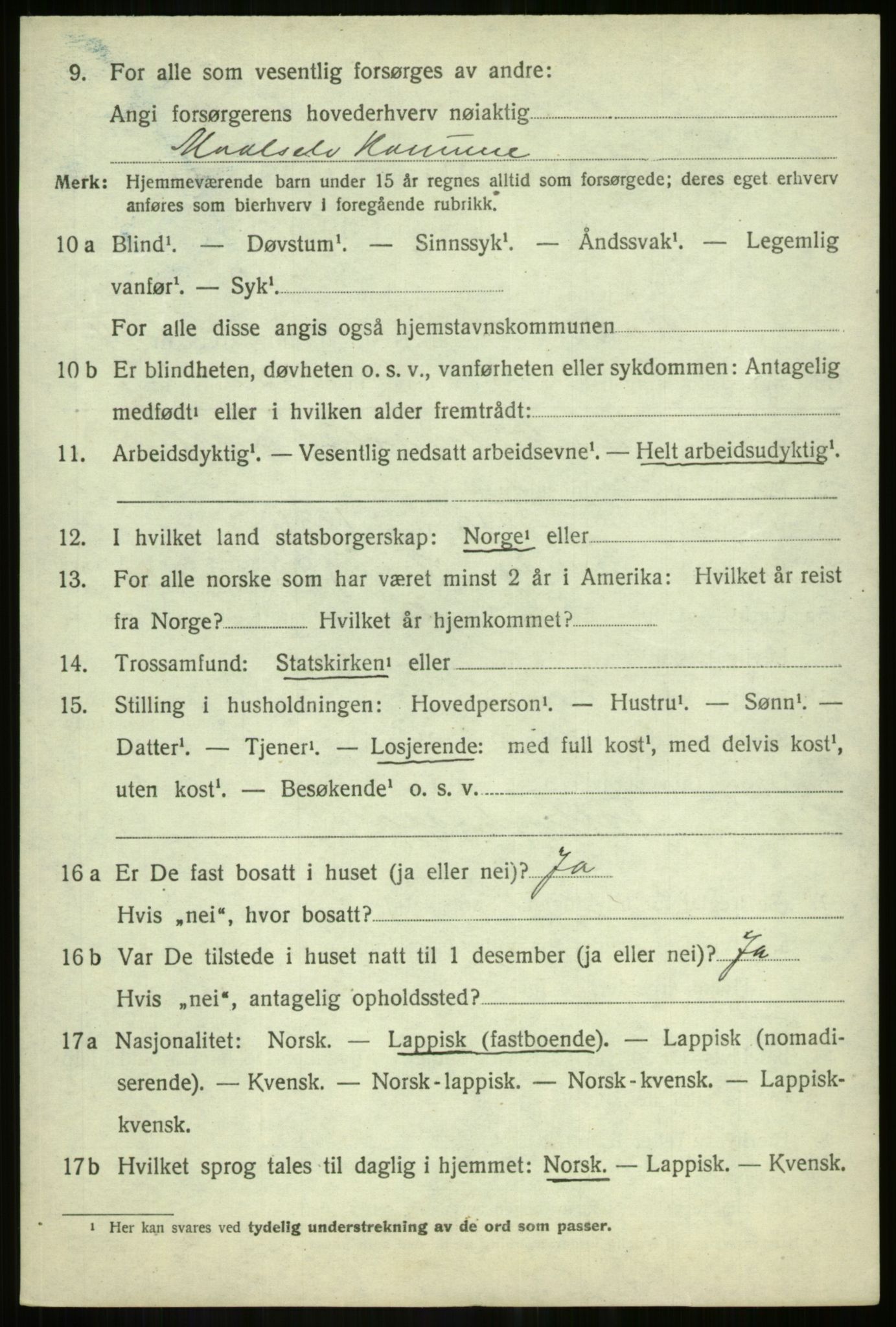 SATØ, 1920 census for Målselv, 1920, p. 7586