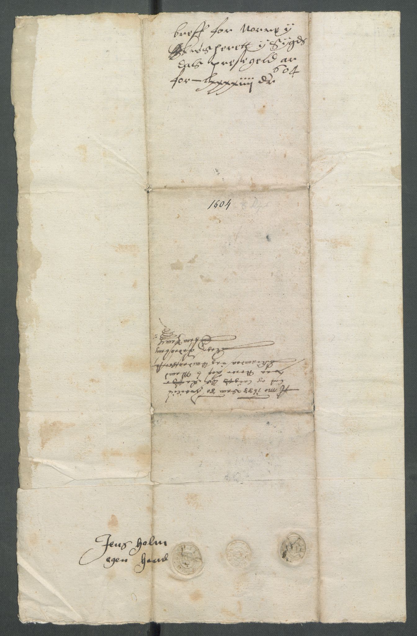 Riksarkivets diplomsamling, AV/RA-EA-5965/F02/L0113: Dokumenter, 1604, p. 30