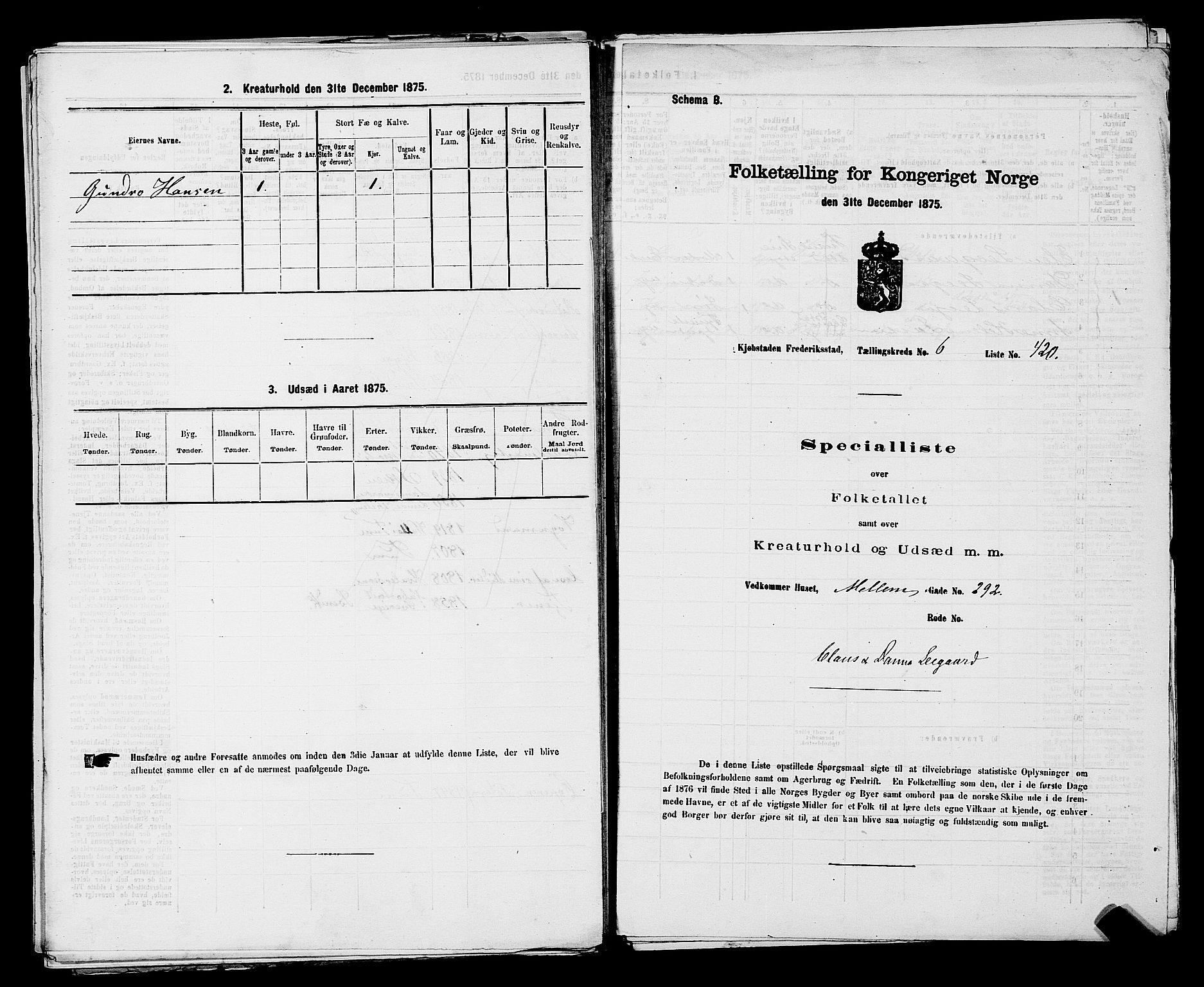 RA, 1875 census for 0103B Fredrikstad/Fredrikstad, 1875, p. 984