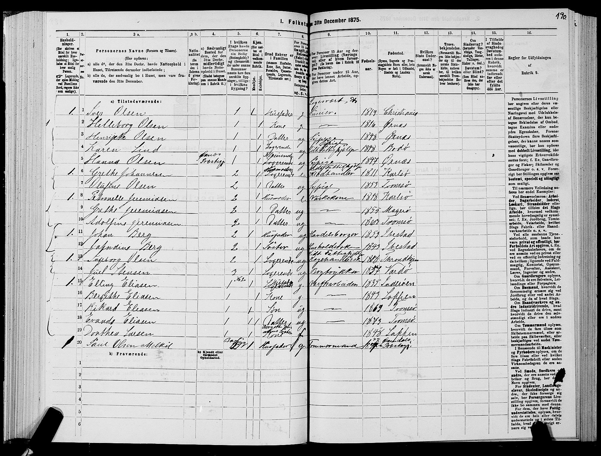 SATØ, 1875 census for 1902P Tromsø, 1875, p. 2190