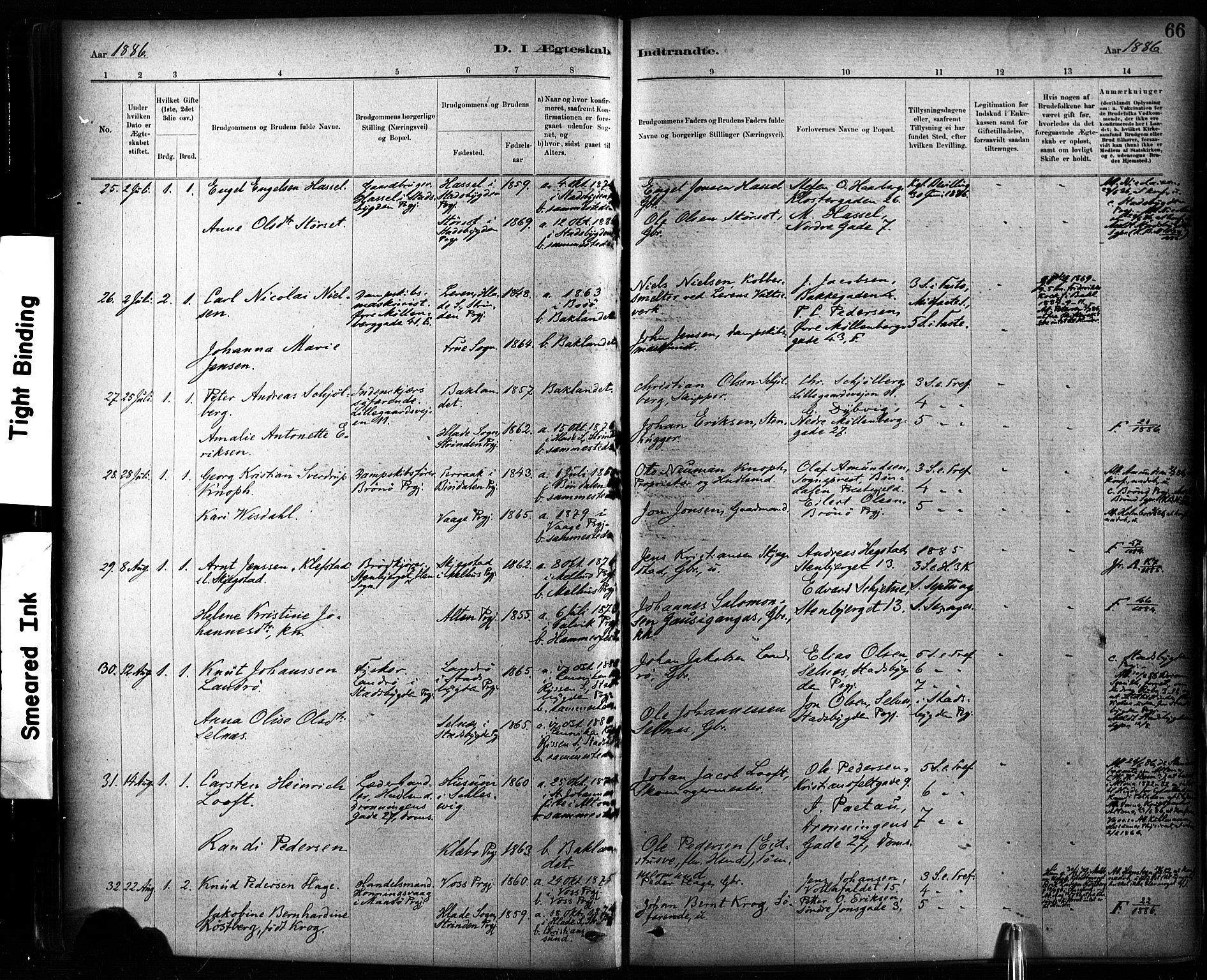 Ministerialprotokoller, klokkerbøker og fødselsregistre - Sør-Trøndelag, AV/SAT-A-1456/604/L0189: Parish register (official) no. 604A10, 1878-1892, p. 66