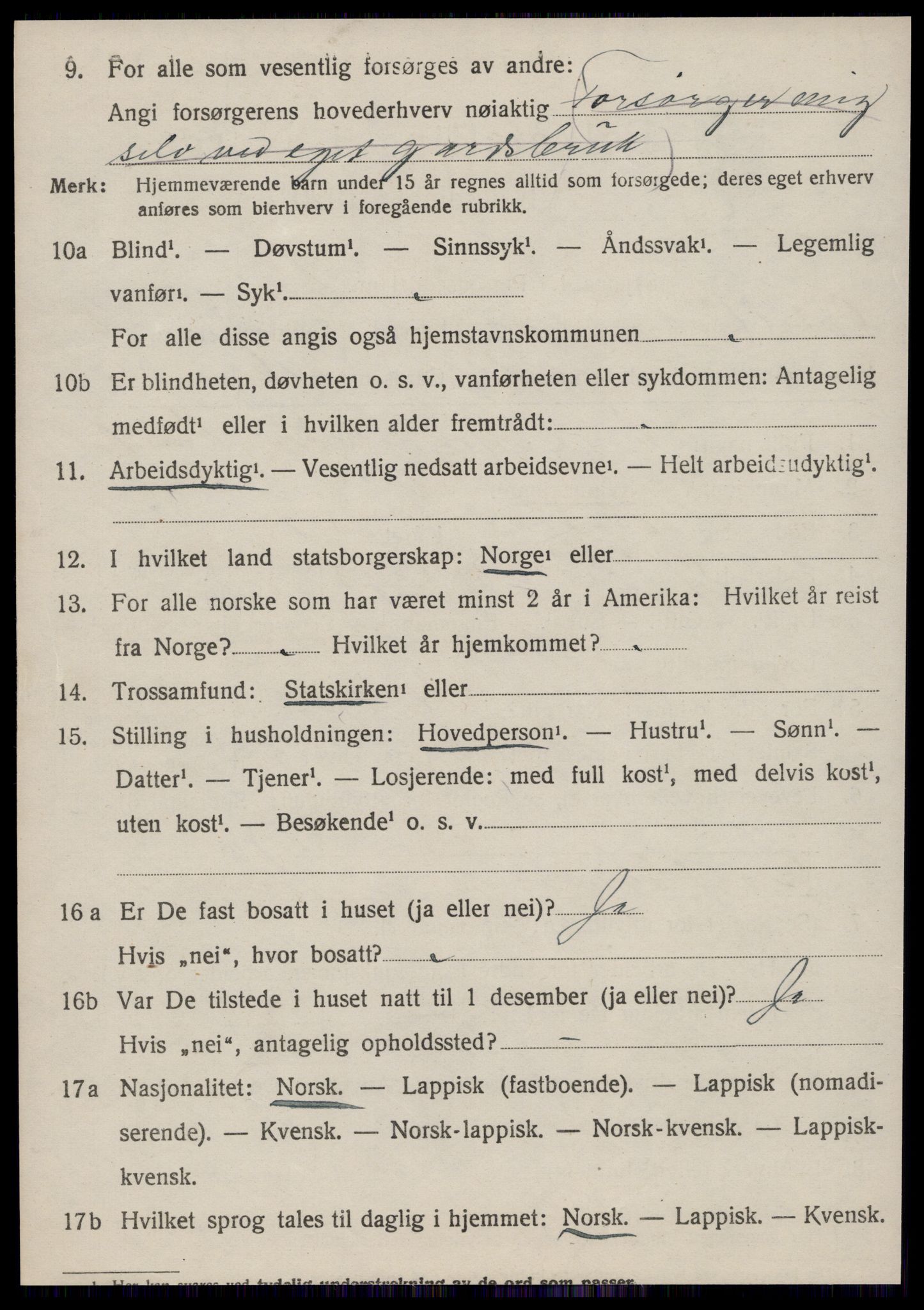 SAT, 1920 census for Oppdal, 1920, p. 7128