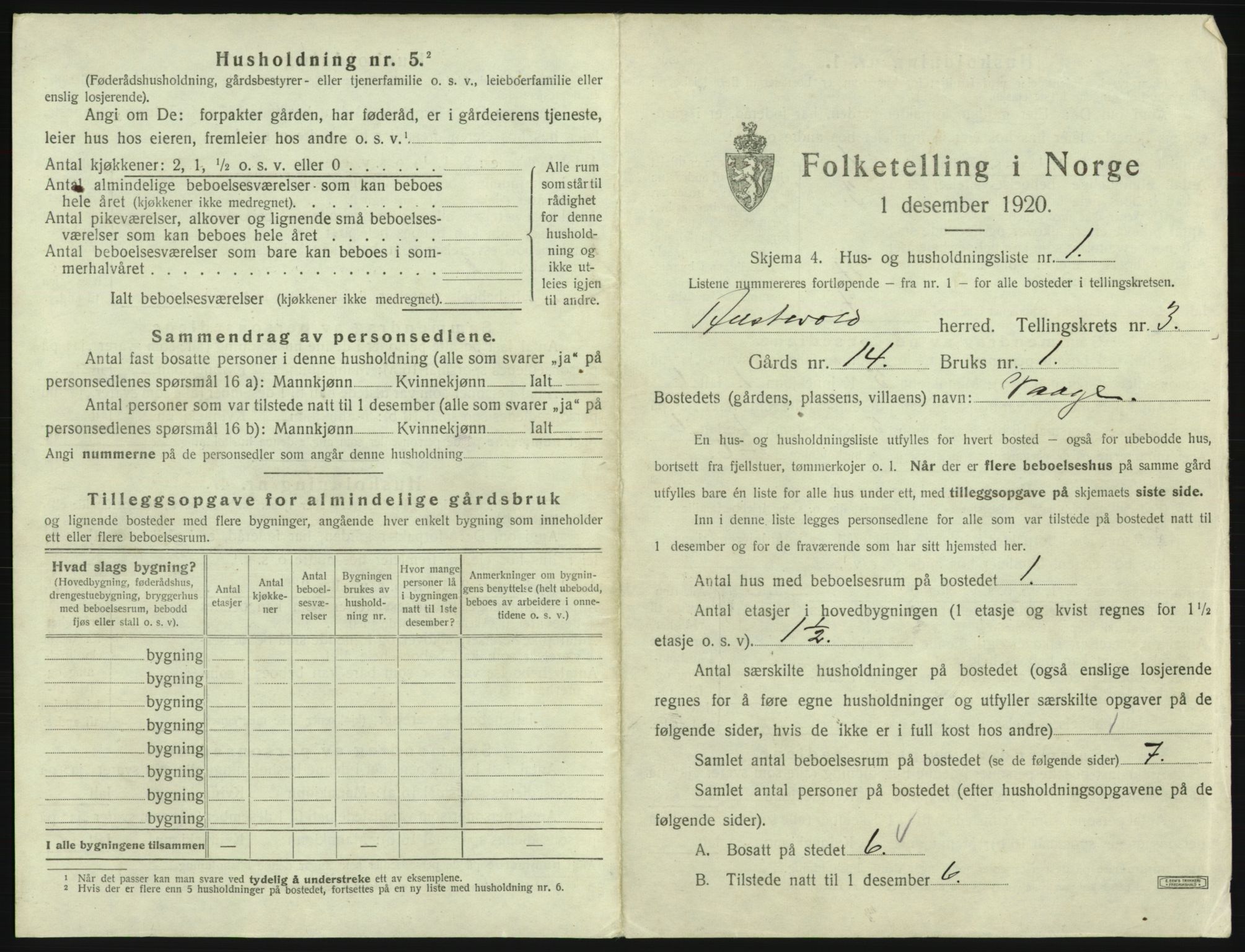 SAB, 1920 census for Austevoll, 1920, p. 225