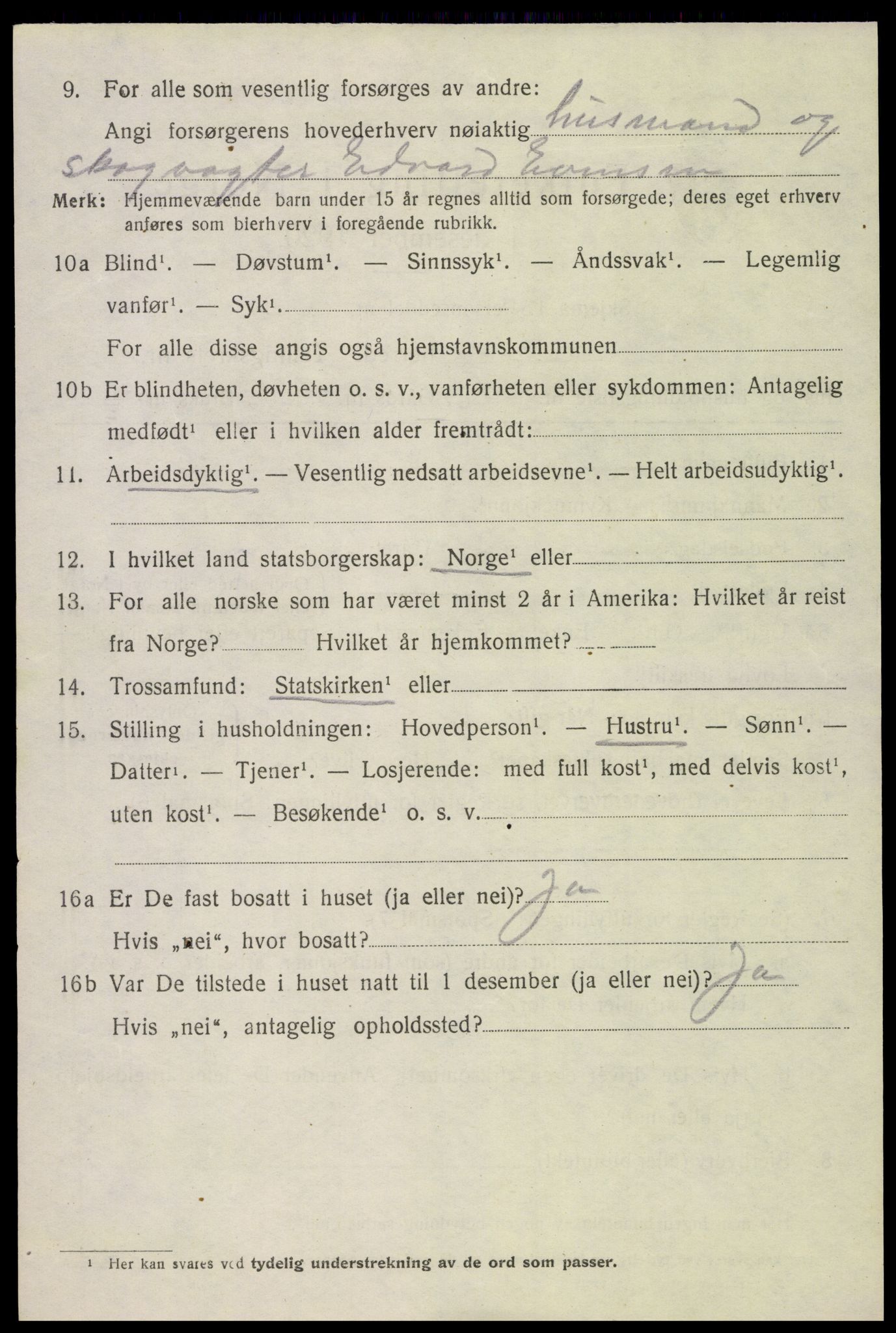 SAH, 1920 census for Stange, 1920, p. 15842