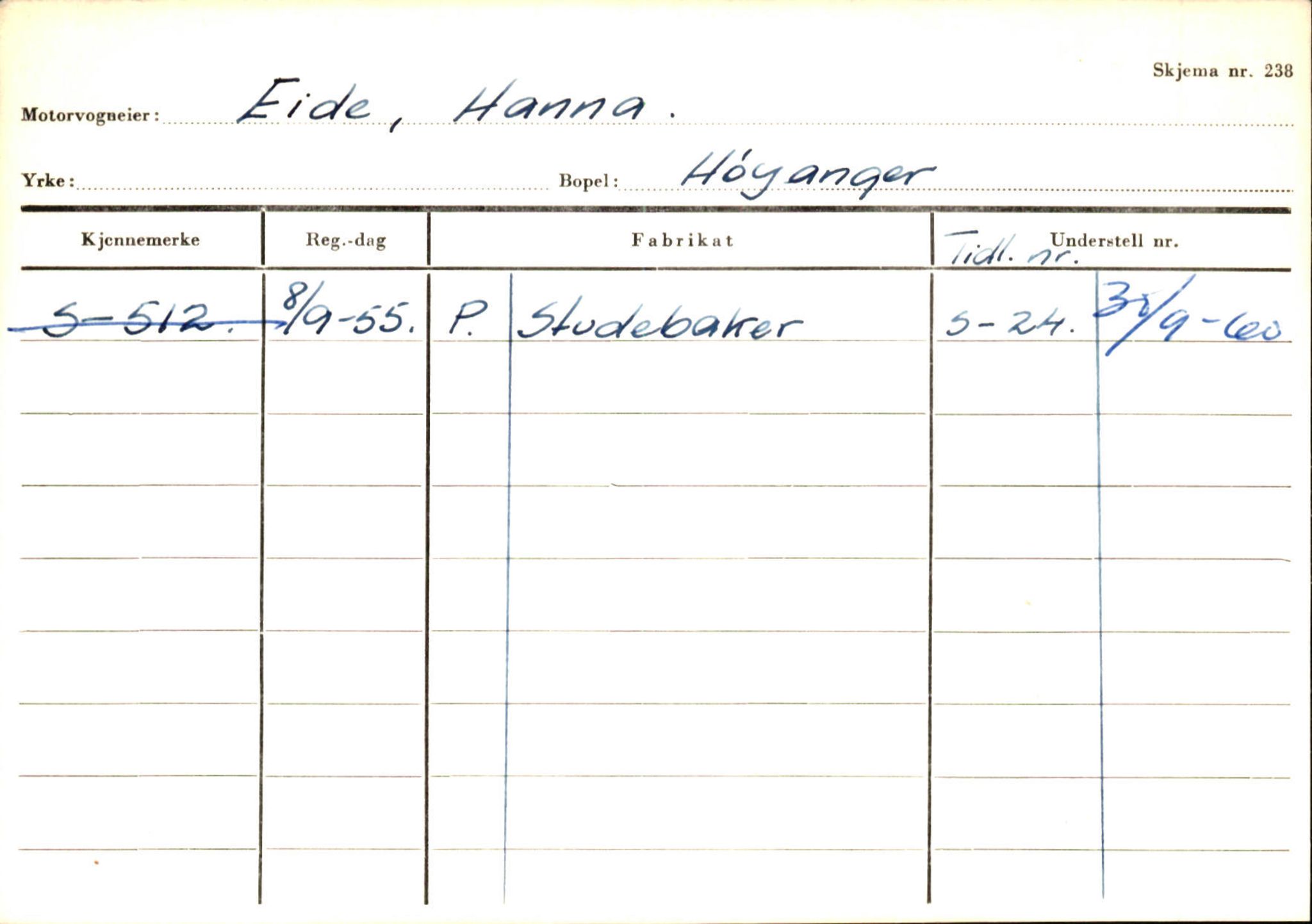 Statens vegvesen, Sogn og Fjordane vegkontor, AV/SAB-A-5301/4/F/L0130: Eigarregister Eid T-Å. Høyanger A-O, 1945-1975, p. 932