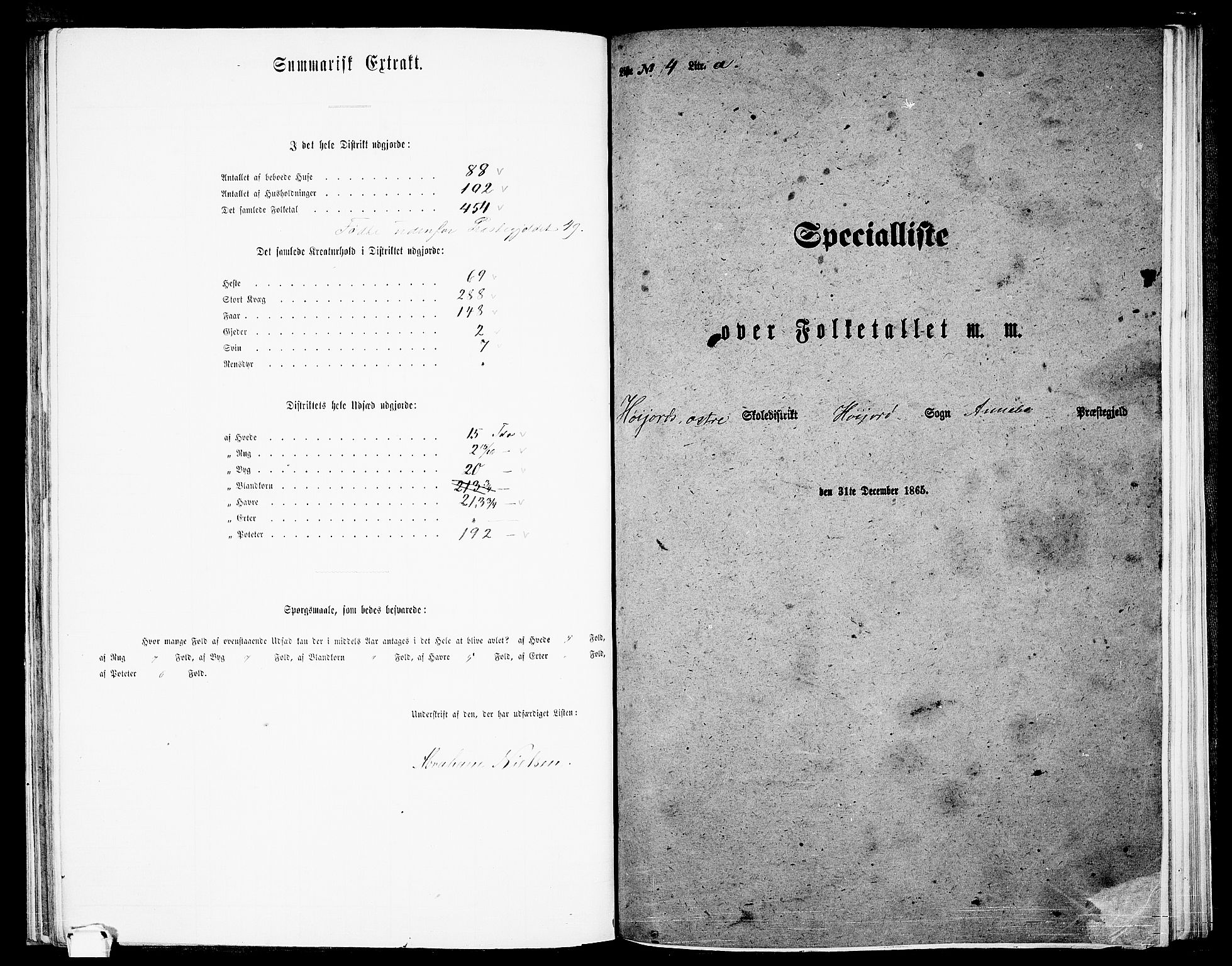 RA, 1865 census for Andebu, 1865, p. 64