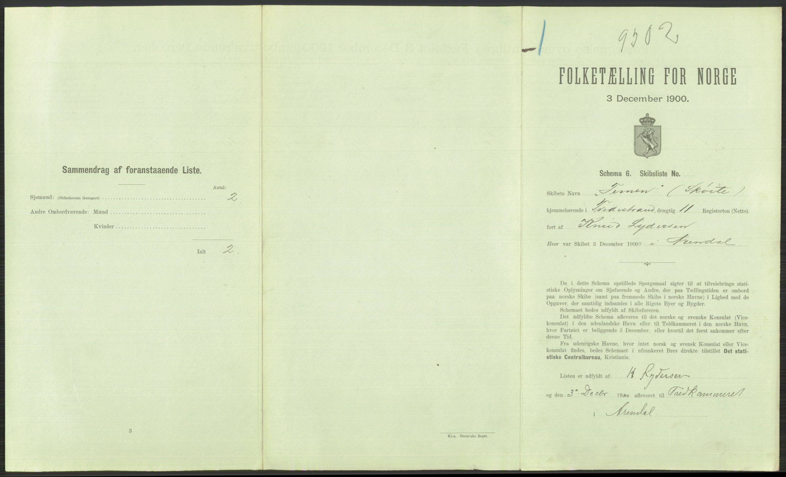 RA, 1900 Census - ship lists from ships in Norwegian harbours, harbours abroad and at sea, 1900, p. 671