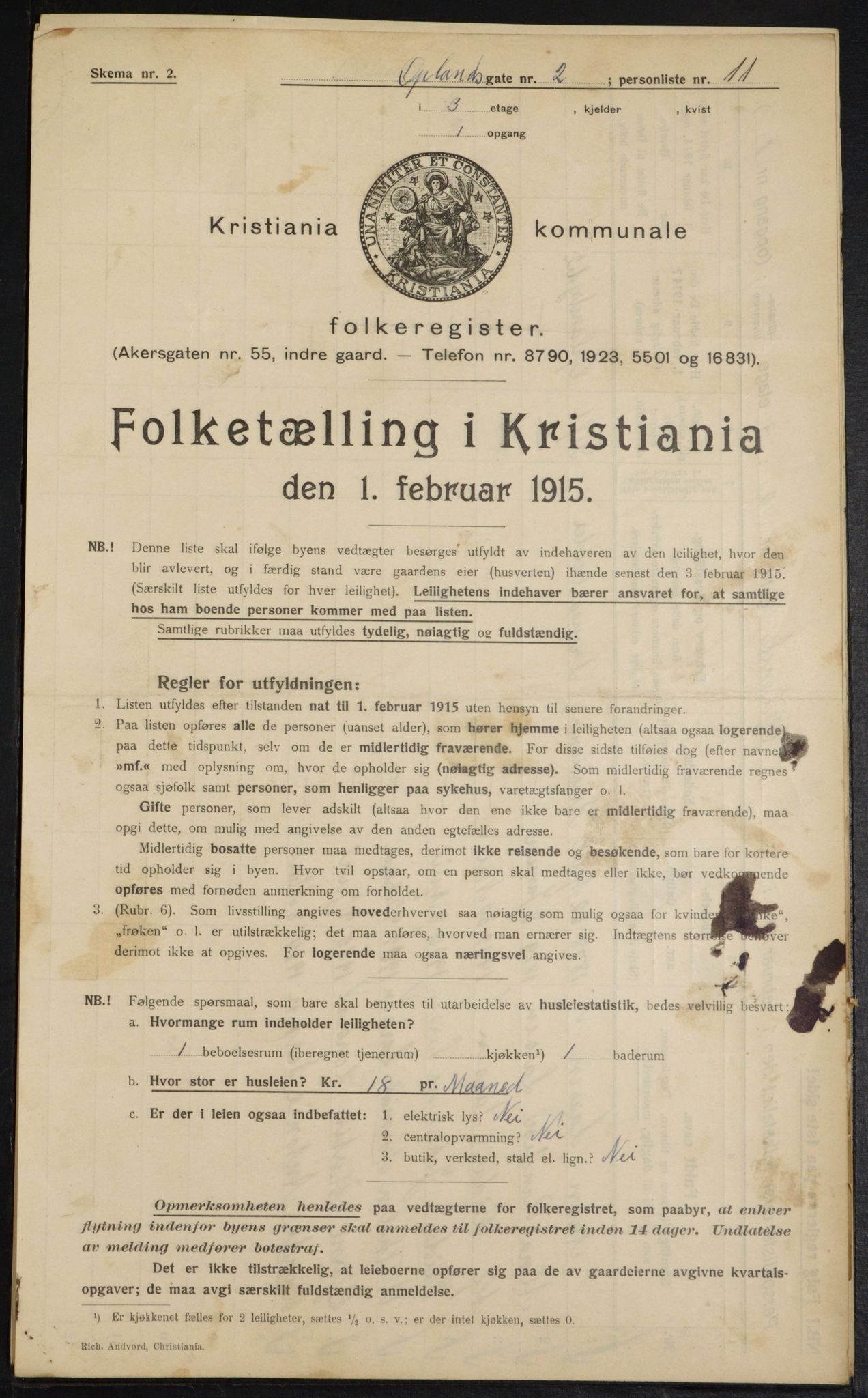 OBA, Municipal Census 1915 for Kristiania, 1915, p. 75246