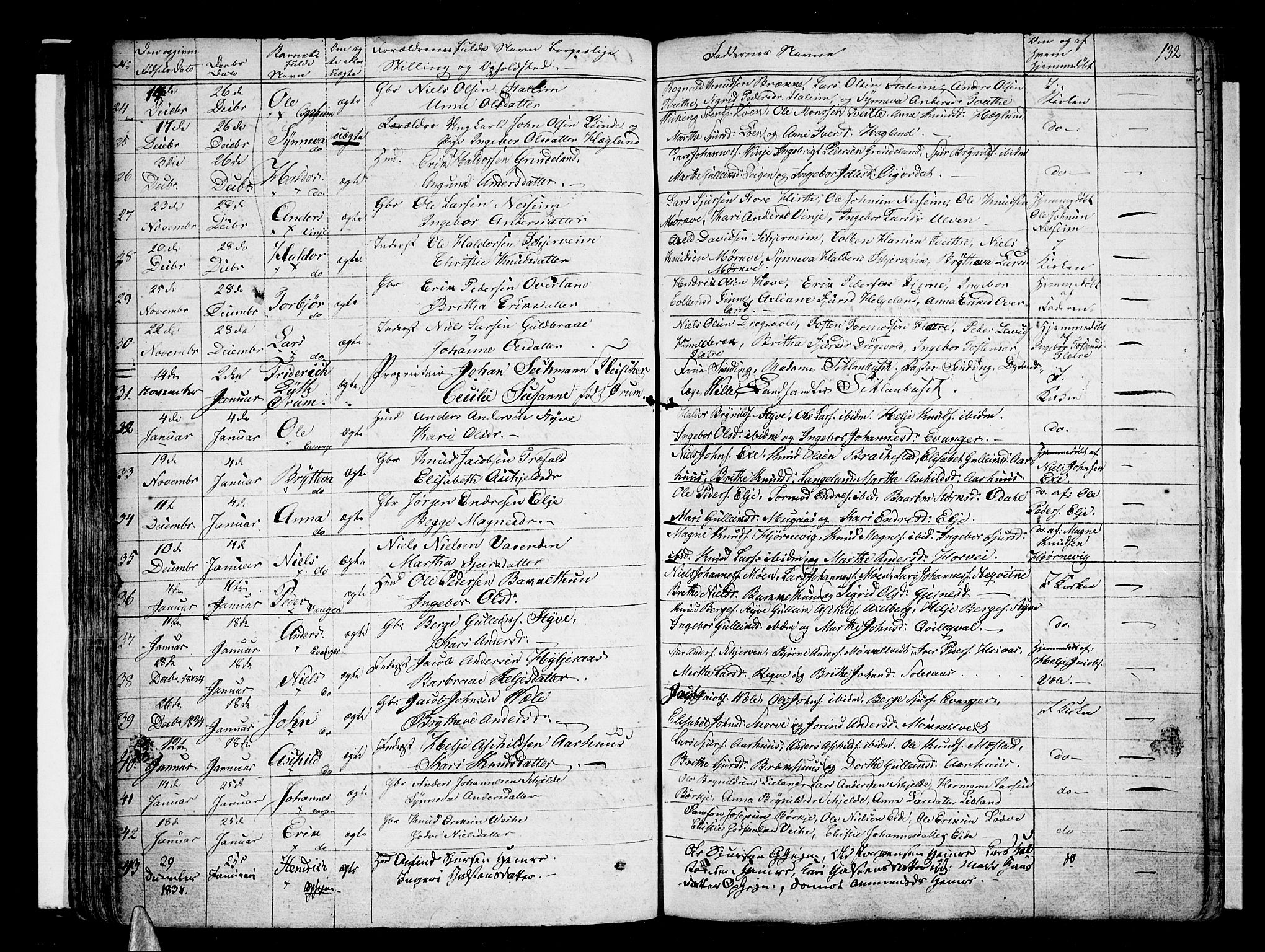 Voss sokneprestembete, AV/SAB-A-79001/H/Haa: Parish register (official) no. A 12, 1823-1837, p. 132