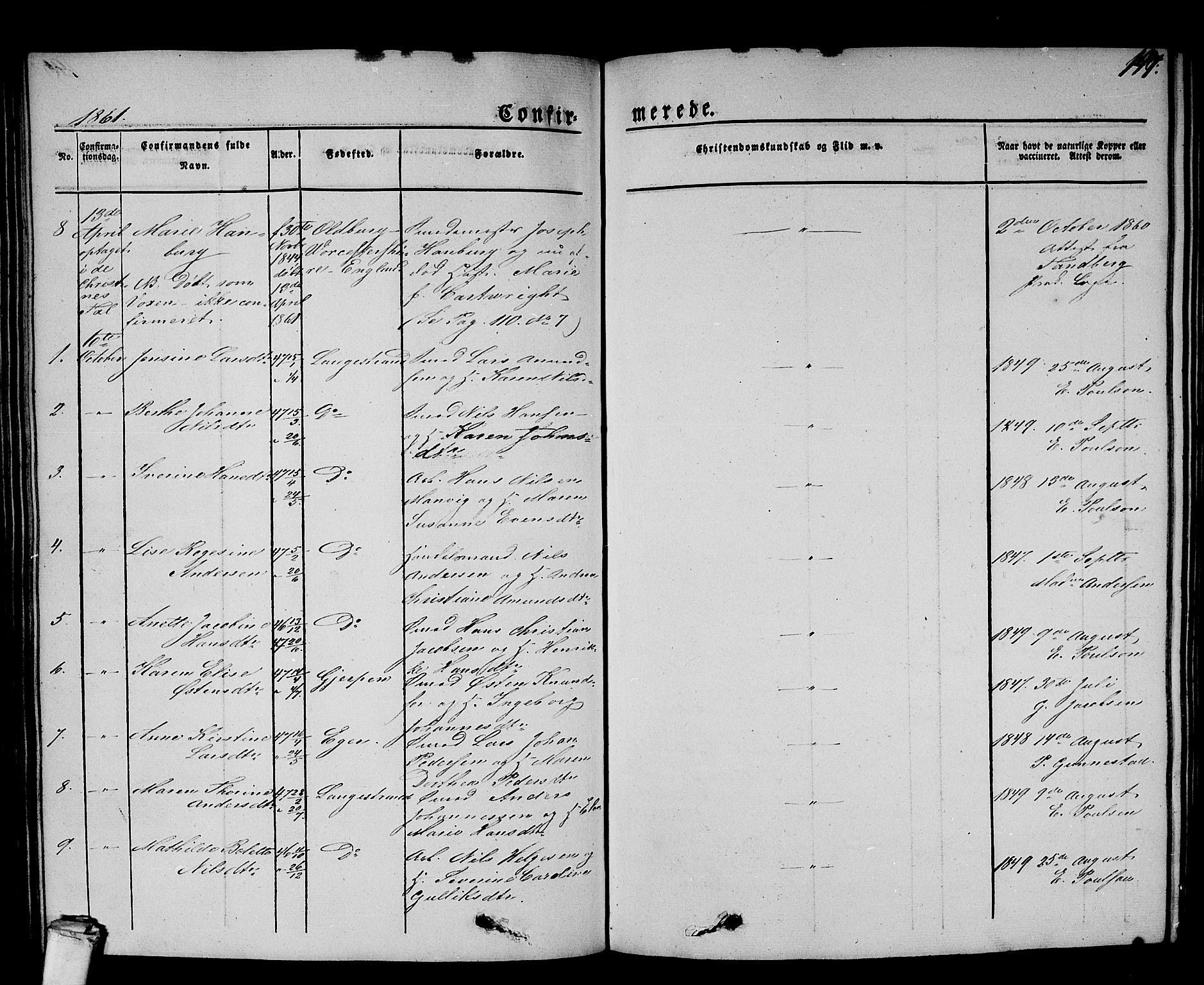 Larvik kirkebøker, AV/SAKO-A-352/G/Gb/L0002: Parish register (copy) no. II 2, 1843-1866, p. 197