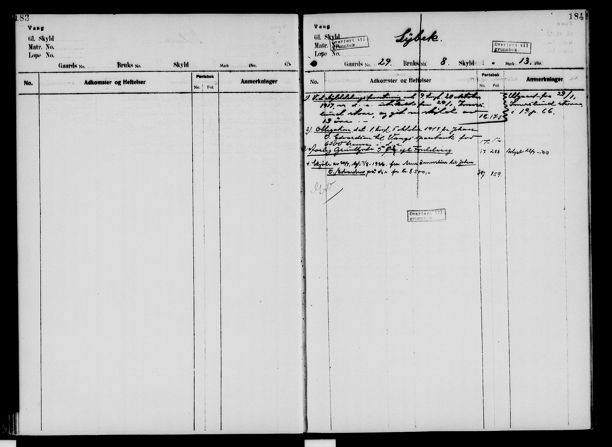 Nord-Hedmark sorenskriveri, SAH/TING-012/H/Ha/Had/Hade/L0005: Mortgage register no. 4.5, 1916-1940, p. 183-184