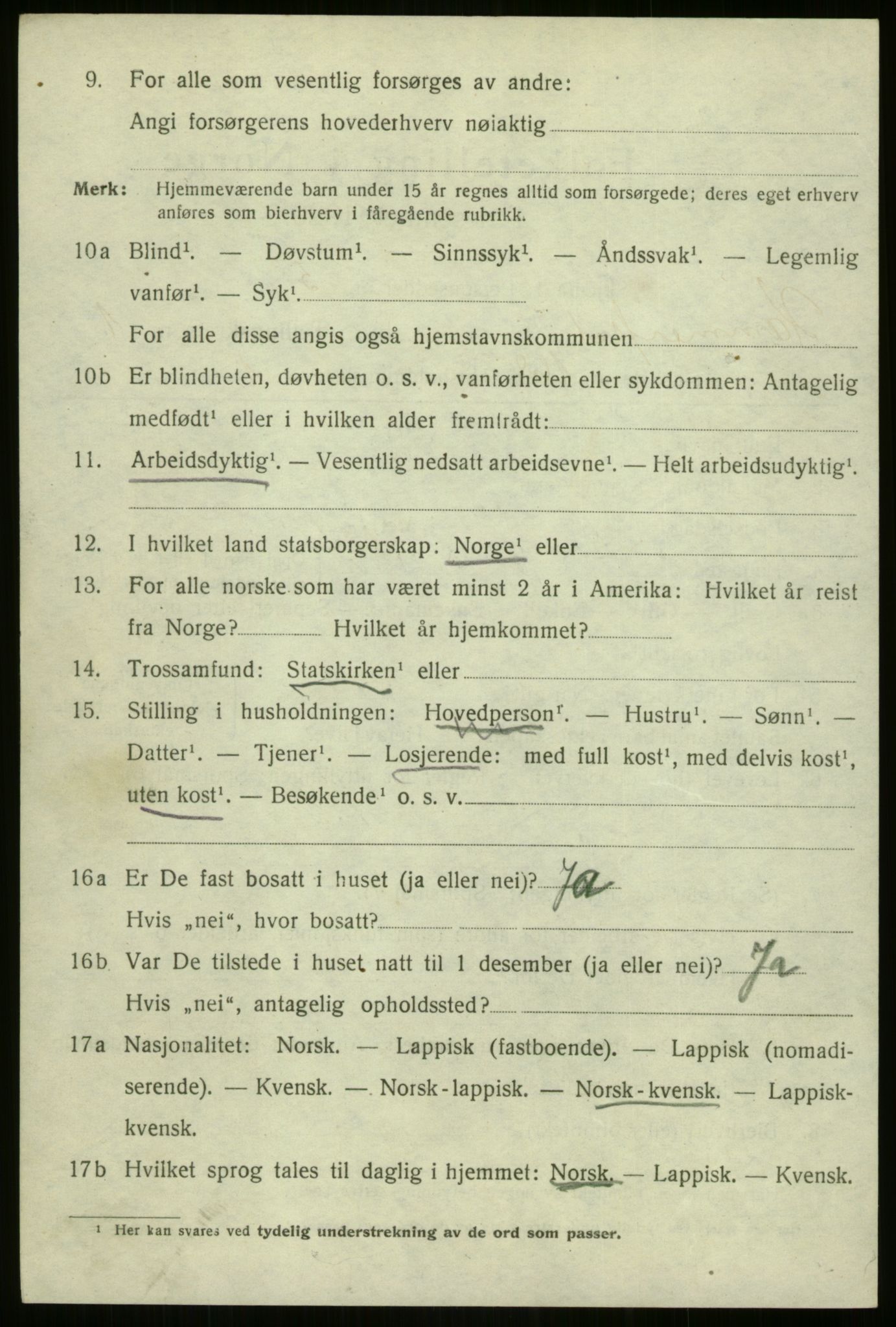 SATØ, 1920 census for Hammerfest, 1920, p. 4786