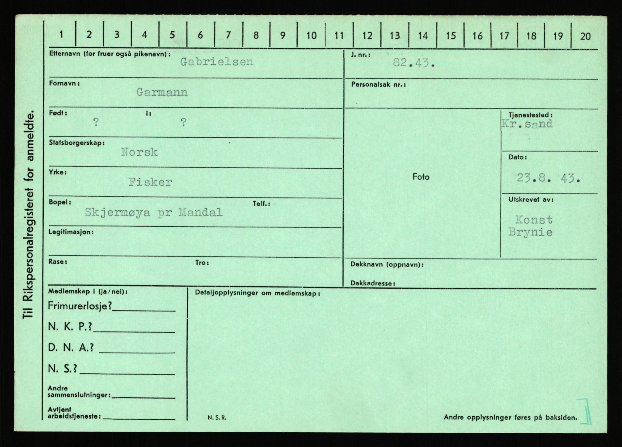 Statspolitiet - Hovedkontoret / Osloavdelingen, AV/RA-S-1329/C/Ca/L0005: Furali - Hamula, 1943-1945, p. 467