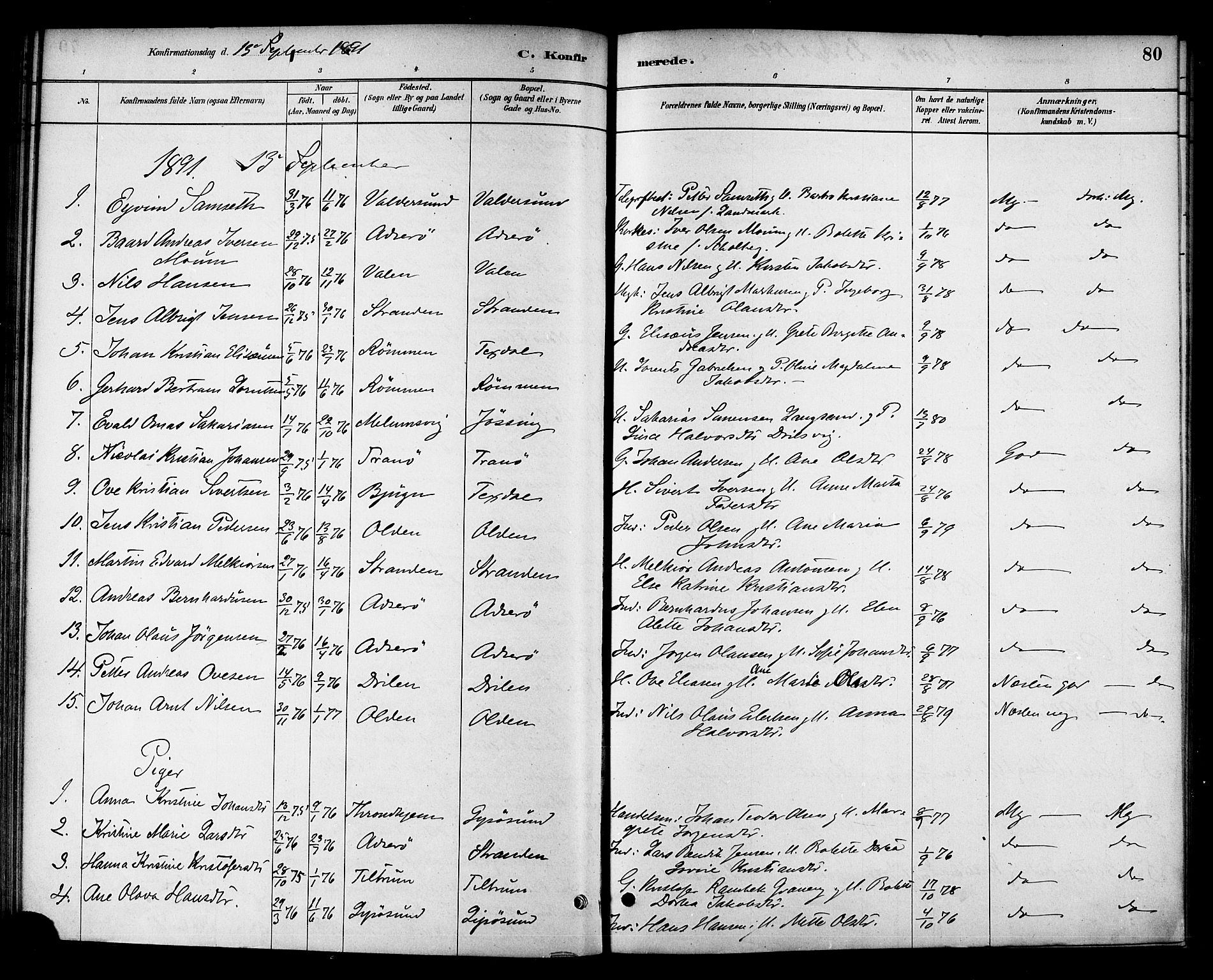 Ministerialprotokoller, klokkerbøker og fødselsregistre - Sør-Trøndelag, SAT/A-1456/654/L0663: Parish register (official) no. 654A01, 1880-1894, p. 80
