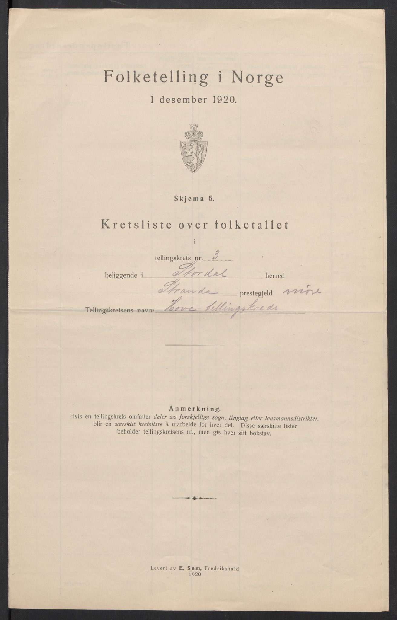 SAT, 1920 census for Stordal, 1920, p. 13