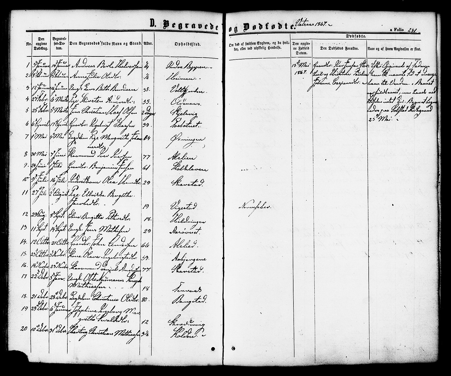 Ministerialprotokoller, klokkerbøker og fødselsregistre - Nordland, SAT/A-1459/810/L0146: Parish register (official) no. 810A08 /1, 1862-1874, p. 241