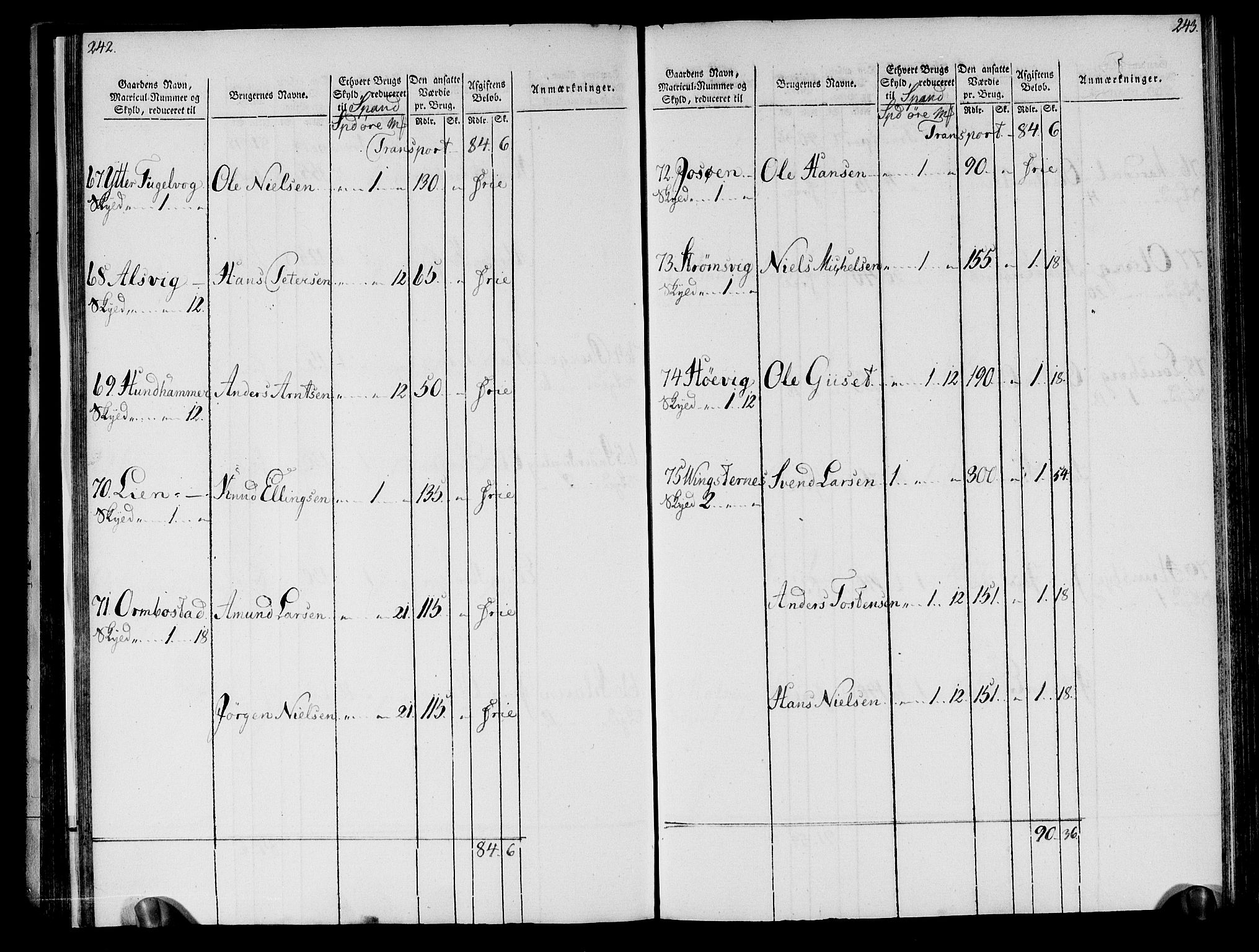 Rentekammeret inntil 1814, Realistisk ordnet avdeling, AV/RA-EA-4070/N/Ne/Nea/L0133: Nordmøre fogderi. Oppebørselsregister, 1803, p. 124