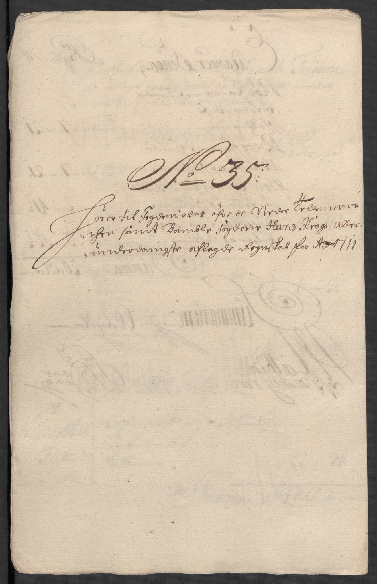 Rentekammeret inntil 1814, Reviderte regnskaper, Fogderegnskap, AV/RA-EA-4092/R36/L2120: Fogderegnskap Øvre og Nedre Telemark og Bamble, 1711, p. 322