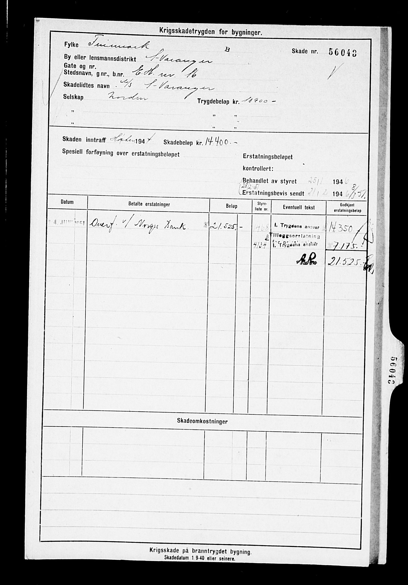 Krigsskadetrygdene for bygninger og løsøre, AV/RA-S-1548/V/L0014: --, 1940-1945, p. 111