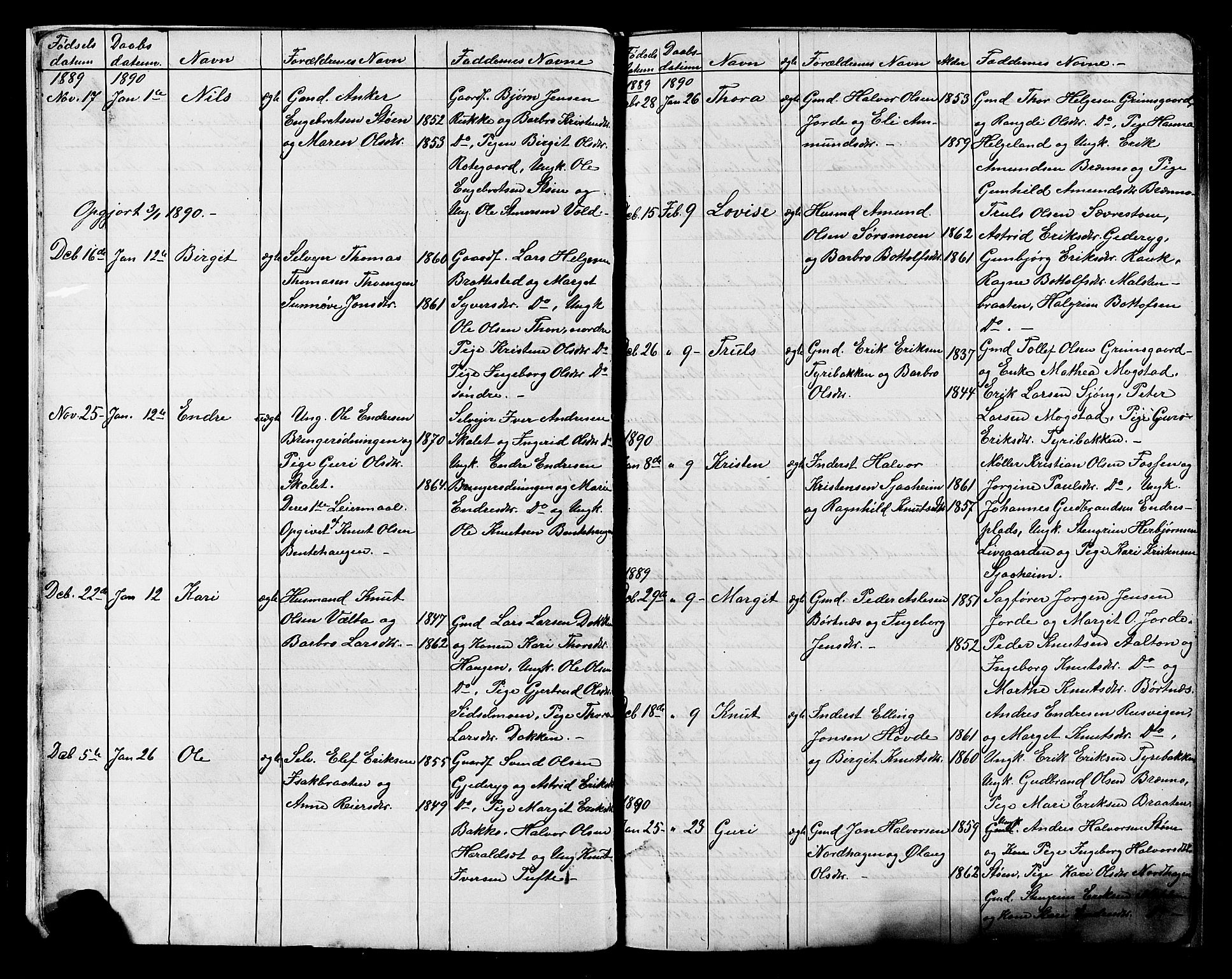 Nes kirkebøker, AV/SAKO-A-236/G/Ga/L0003: Parish register (copy) no. I 3, 1889-1909