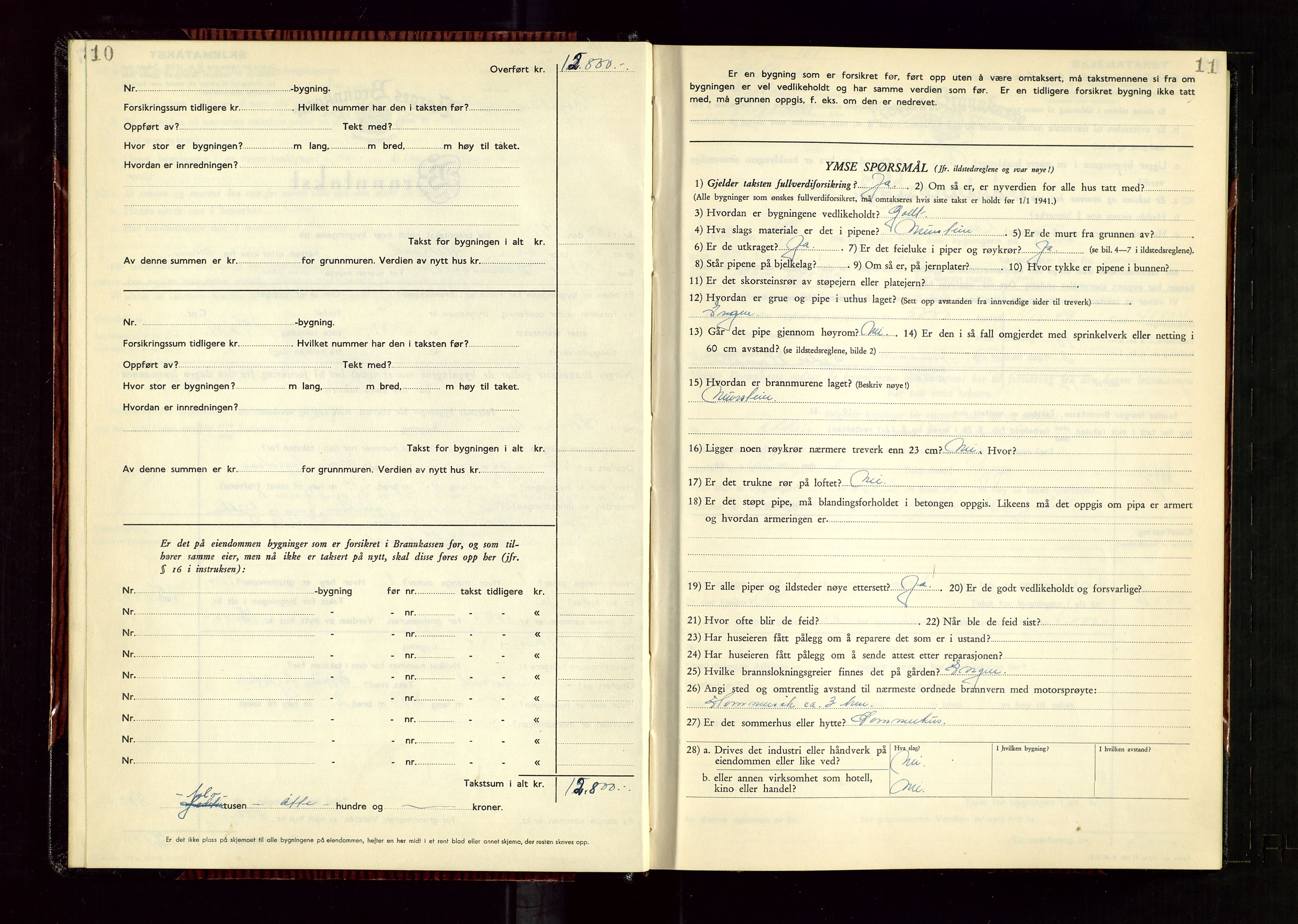 Hetland lensmannskontor, AV/SAST-A-100101/Gob/L0008: "Branntakstprotokoll", 1949-1953, p. 10-11