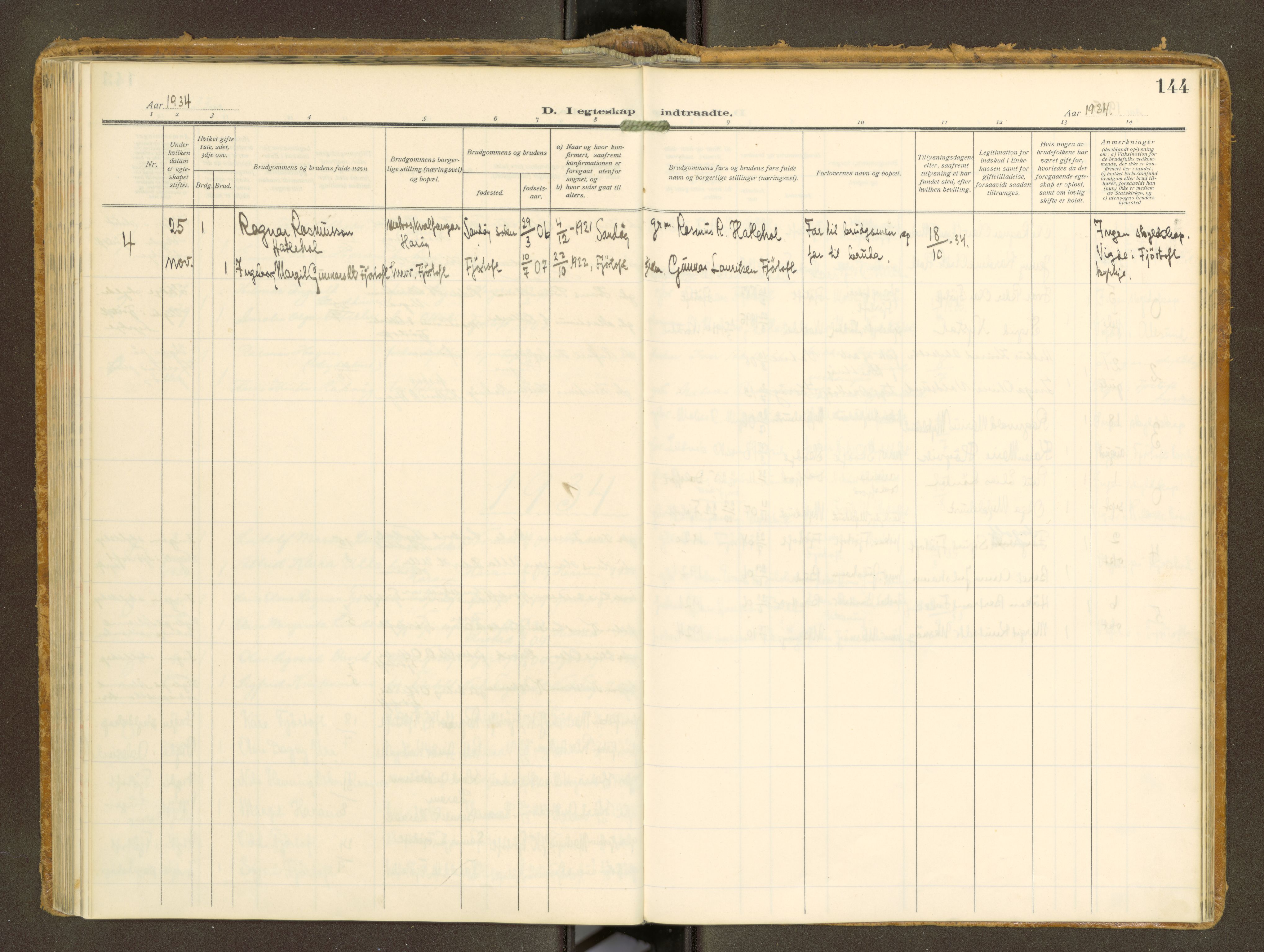 Ministerialprotokoller, klokkerbøker og fødselsregistre - Møre og Romsdal, AV/SAT-A-1454/538/L0528: Parish register (official) no. 538A--, 1911-1935, p. 144