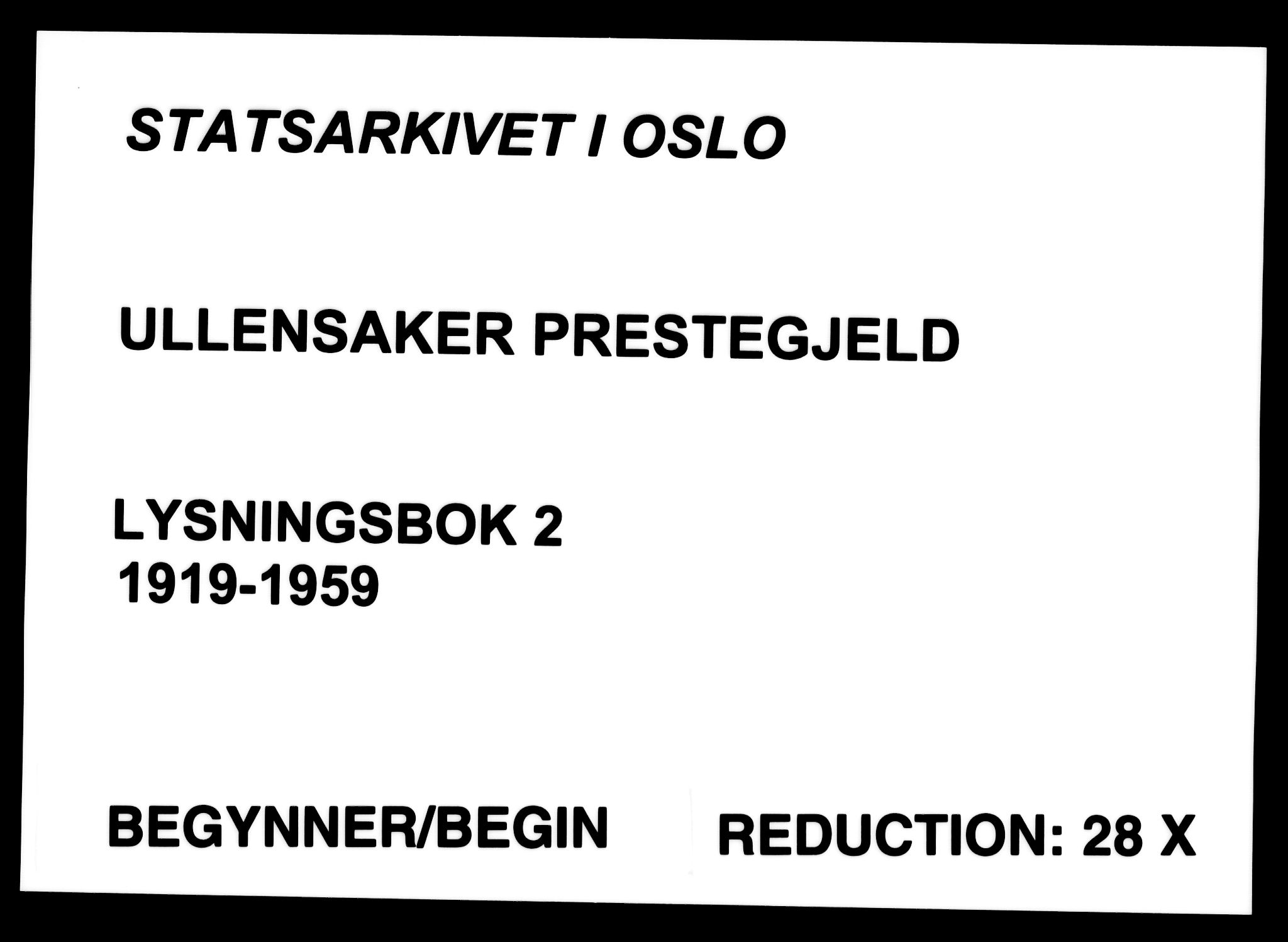 Ullensaker prestekontor Kirkebøker, SAO/A-10236a/H/Ha/L0002: Banns register no. 2, 1919-1959
