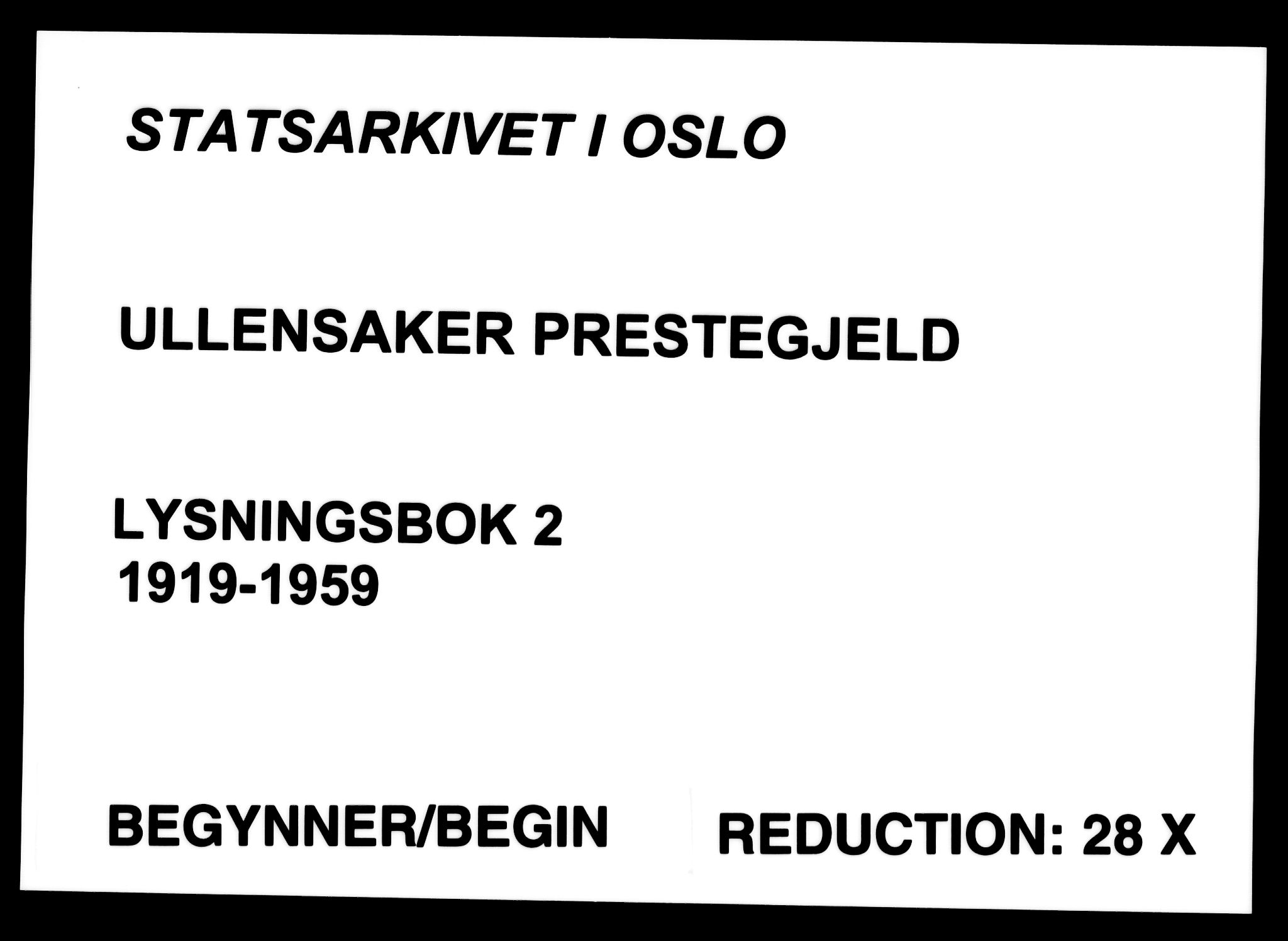 Ullensaker prestekontor Kirkebøker, AV/SAO-A-10236a/H/Ha/L0002: Banns register no. 2, 1919-1959