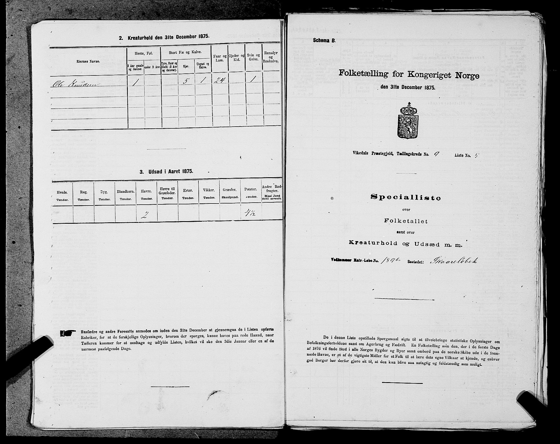 SAST, 1875 census for 1157P Vikedal, 1875, p. 950