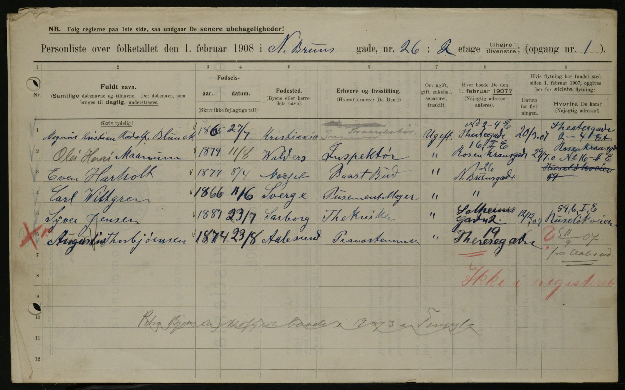 OBA, Municipal Census 1908 for Kristiania, 1908, p. 65059