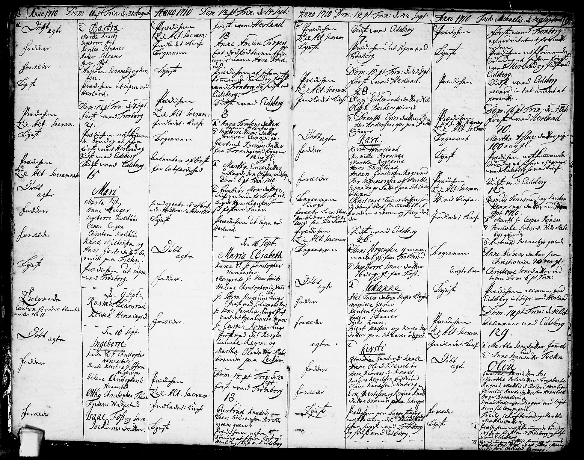 Eidsberg prestekontor Kirkebøker, SAO/A-10905/F/Fa/L0001: Parish register (official) no. I 1, 1710-1730, p. 8-9