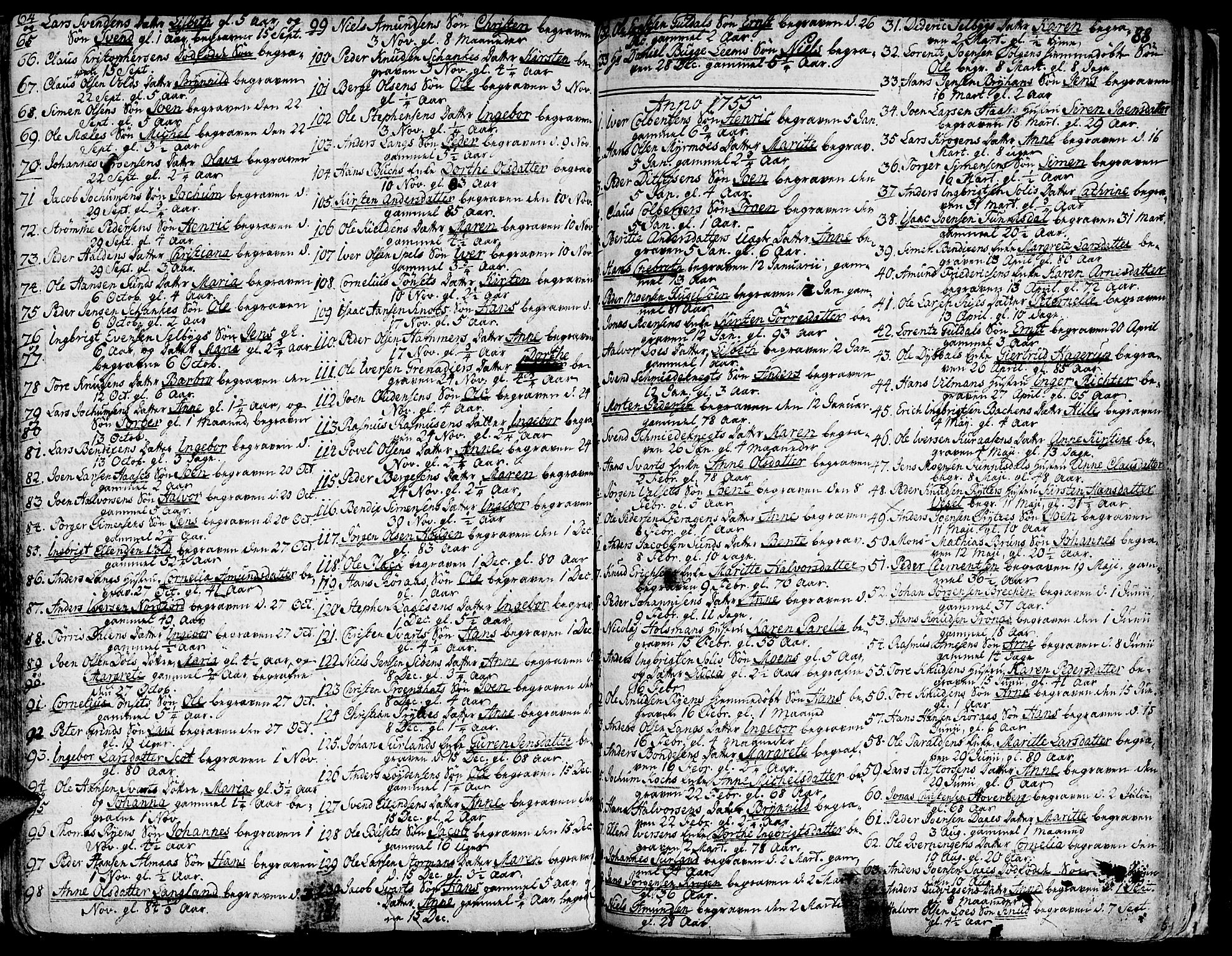 Ministerialprotokoller, klokkerbøker og fødselsregistre - Sør-Trøndelag, SAT/A-1456/681/L0925: Parish register (official) no. 681A03, 1727-1766, p. 88
